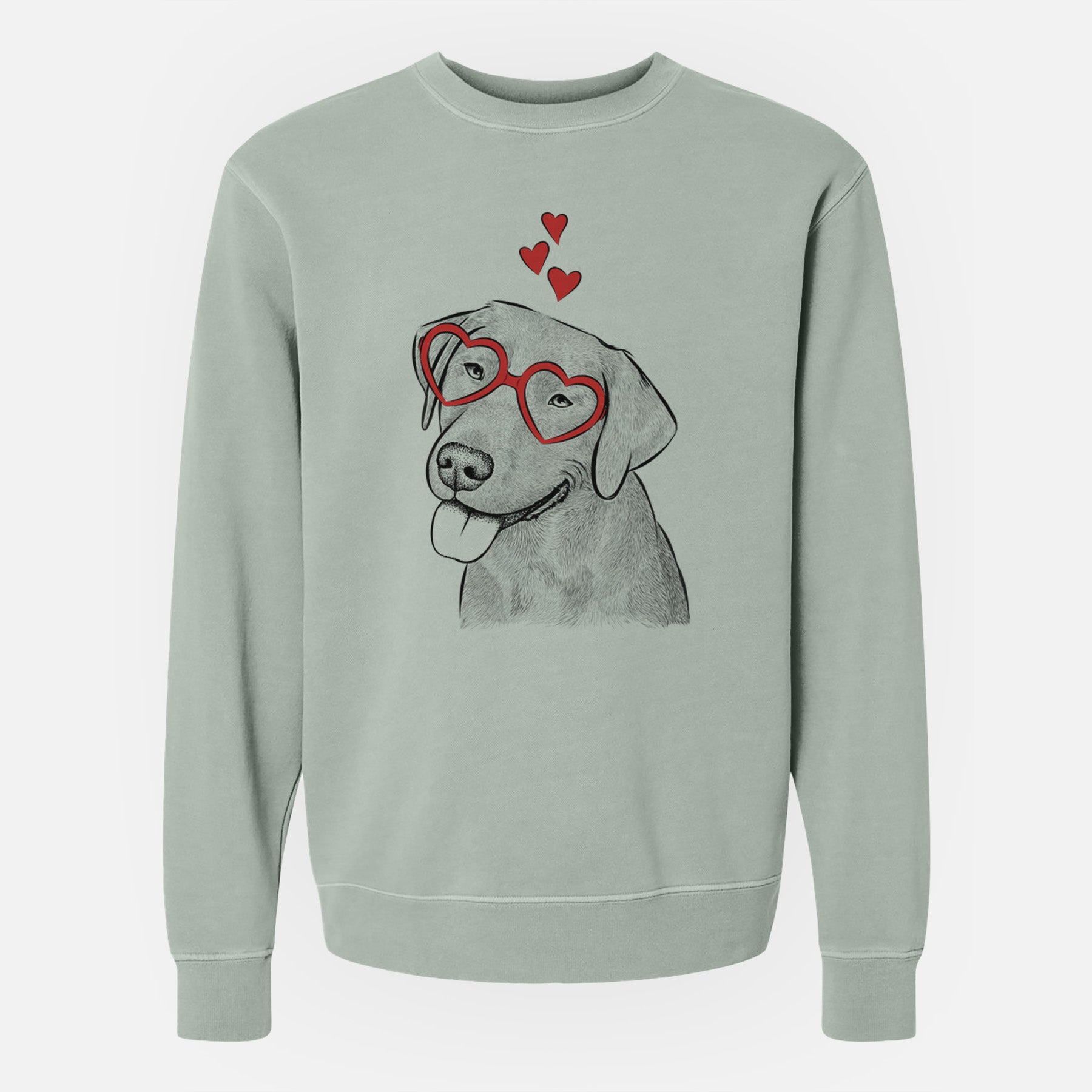 Valentine Zeppelin the Black Labrador - Unisex Pigment Dyed Crew Sweatshirt