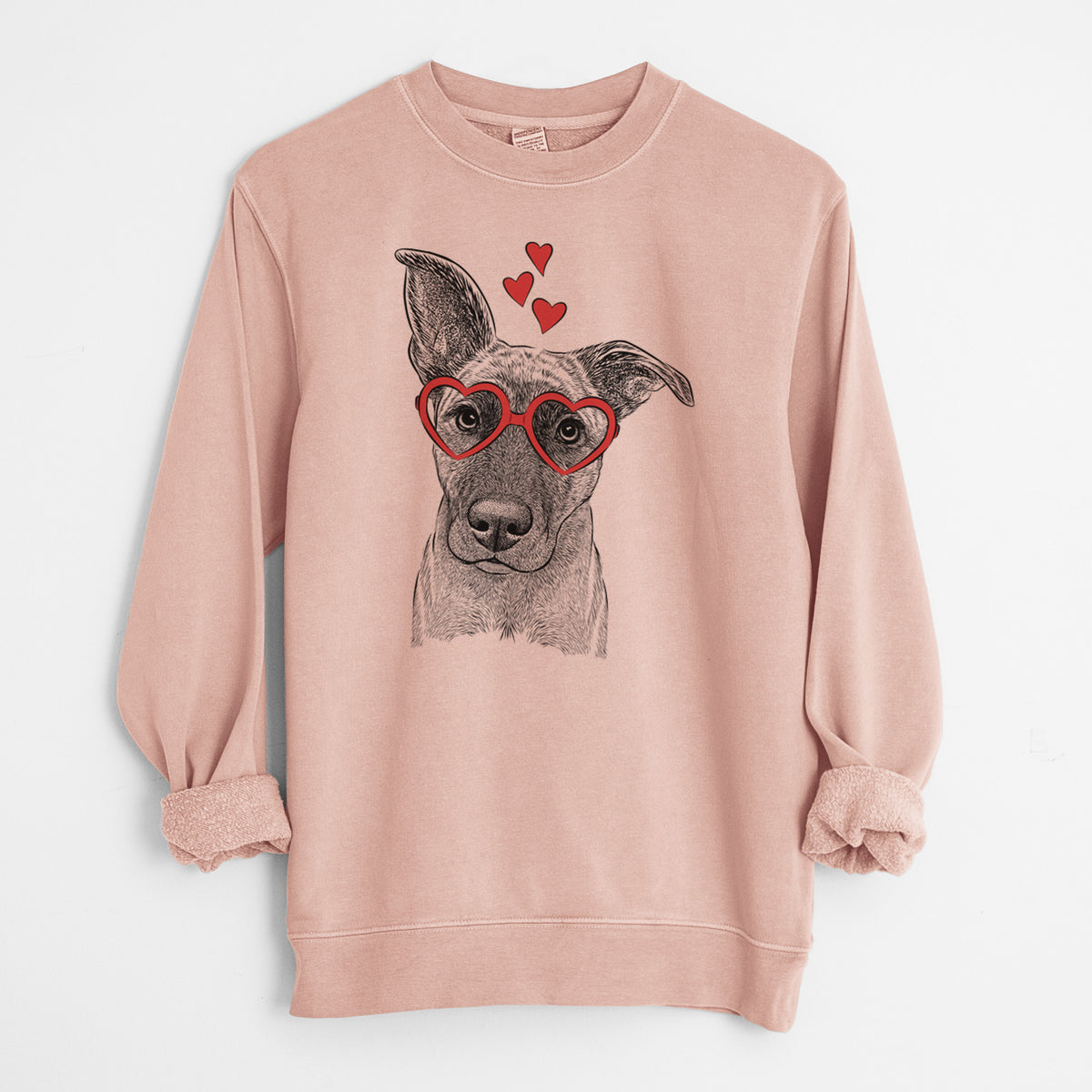 Valentine Zoey the Mixed Breed - Unisex Pigment Dyed Crew Sweatshirt