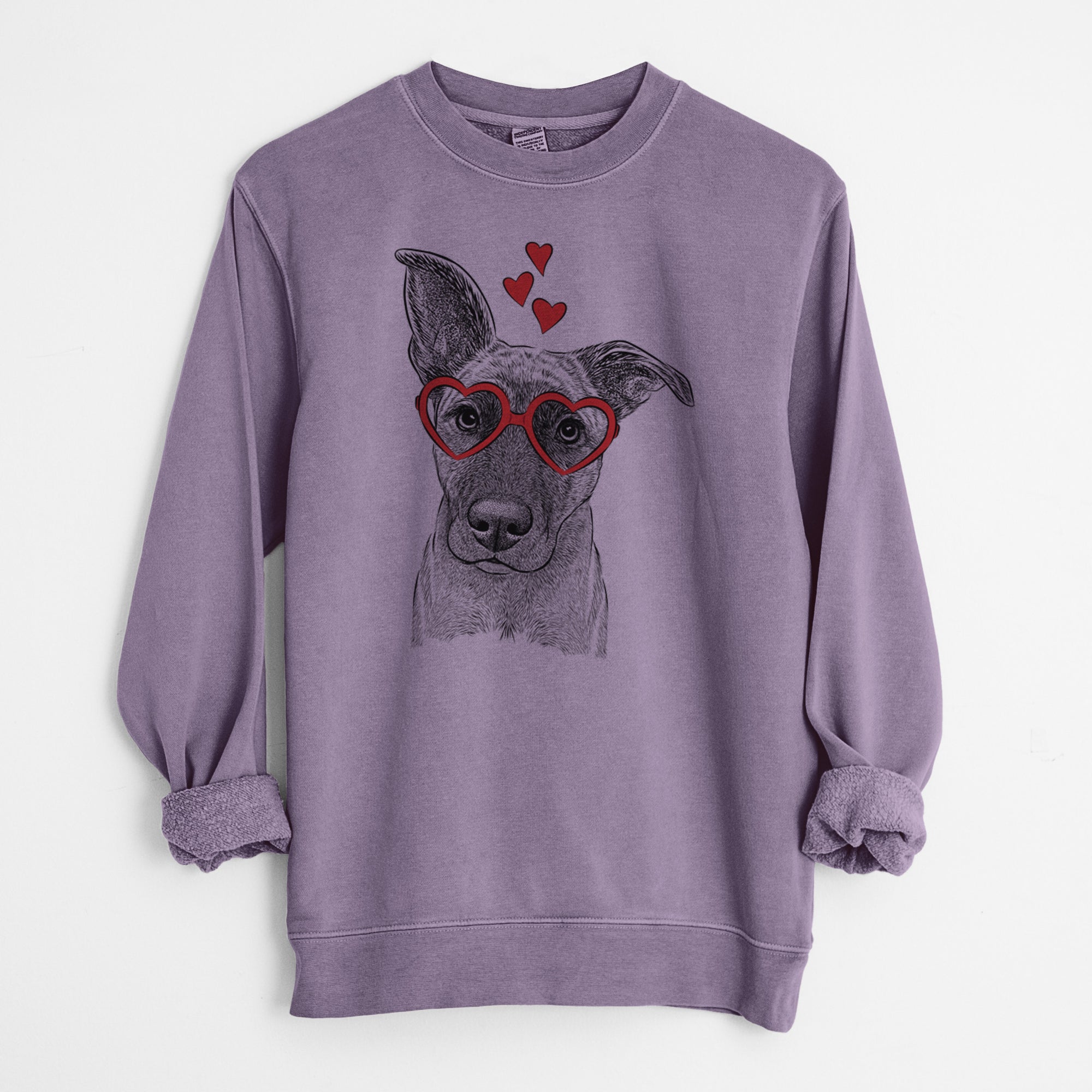 Valentine Zoey the Mixed Breed - Unisex Pigment Dyed Crew Sweatshirt