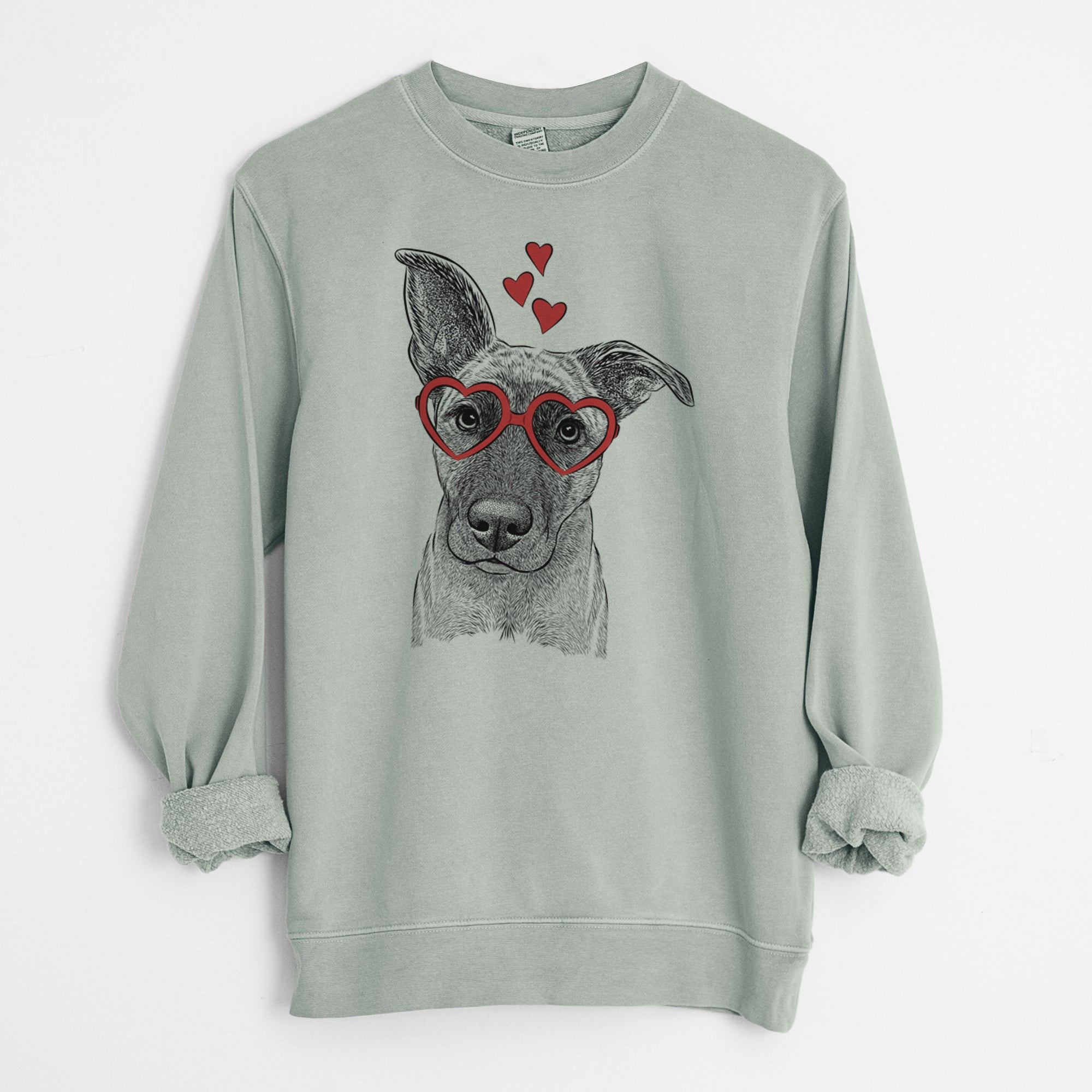 Valentine Zoey the Mixed Breed - Unisex Pigment Dyed Crew Sweatshirt