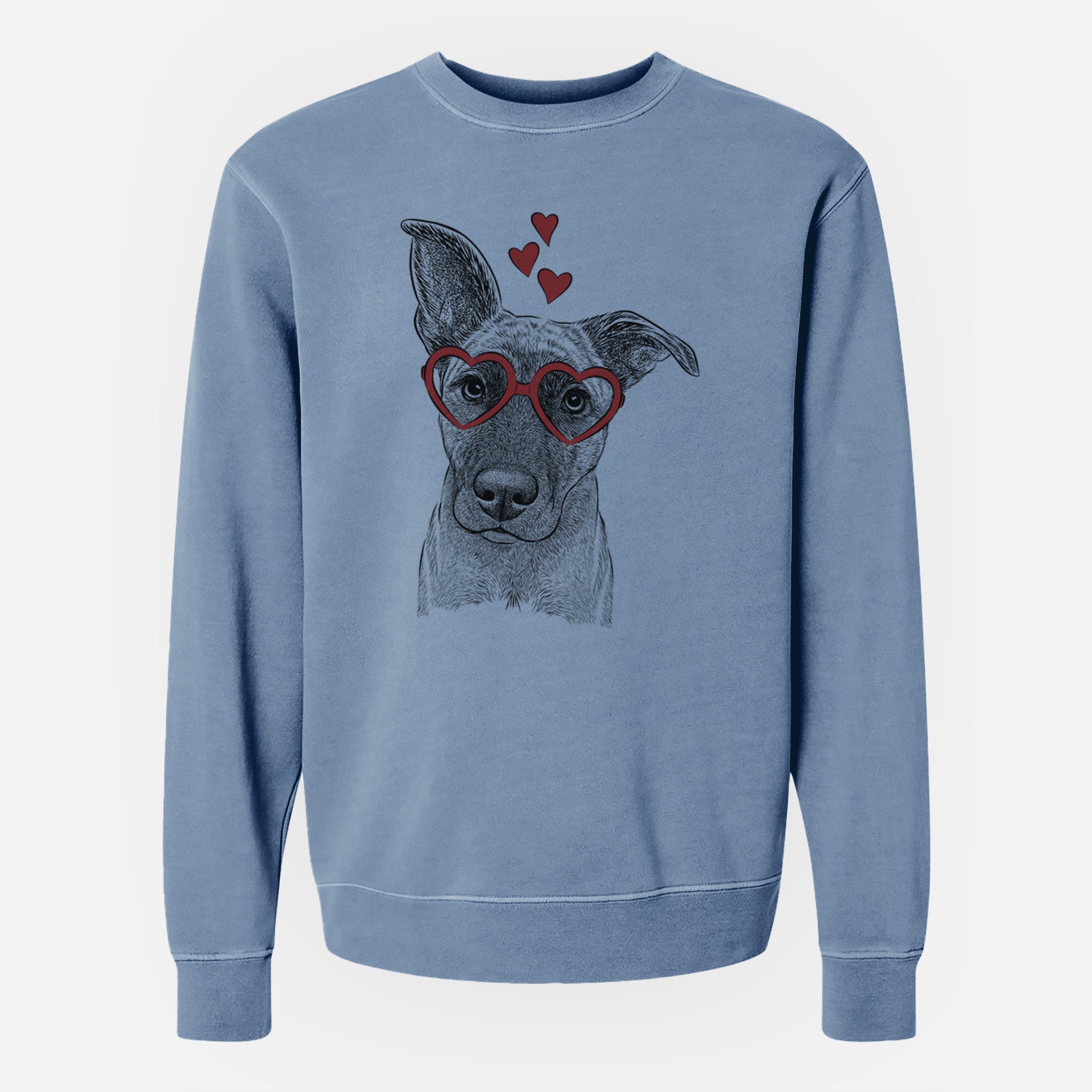 Valentine Zoey the Mixed Breed - Unisex Pigment Dyed Crew Sweatshirt