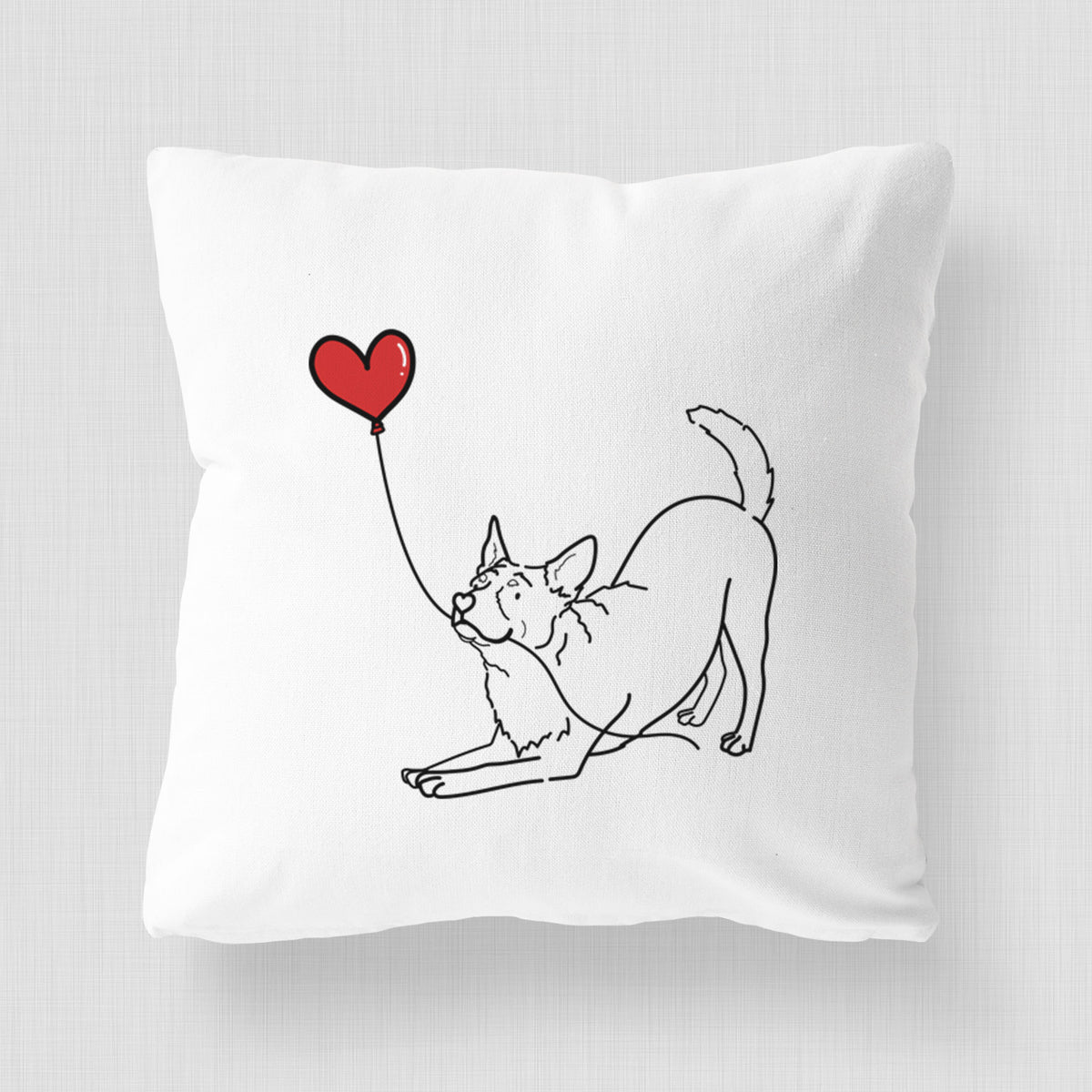 Australian Cattle Dog Heart String - Throw Pillow Cover