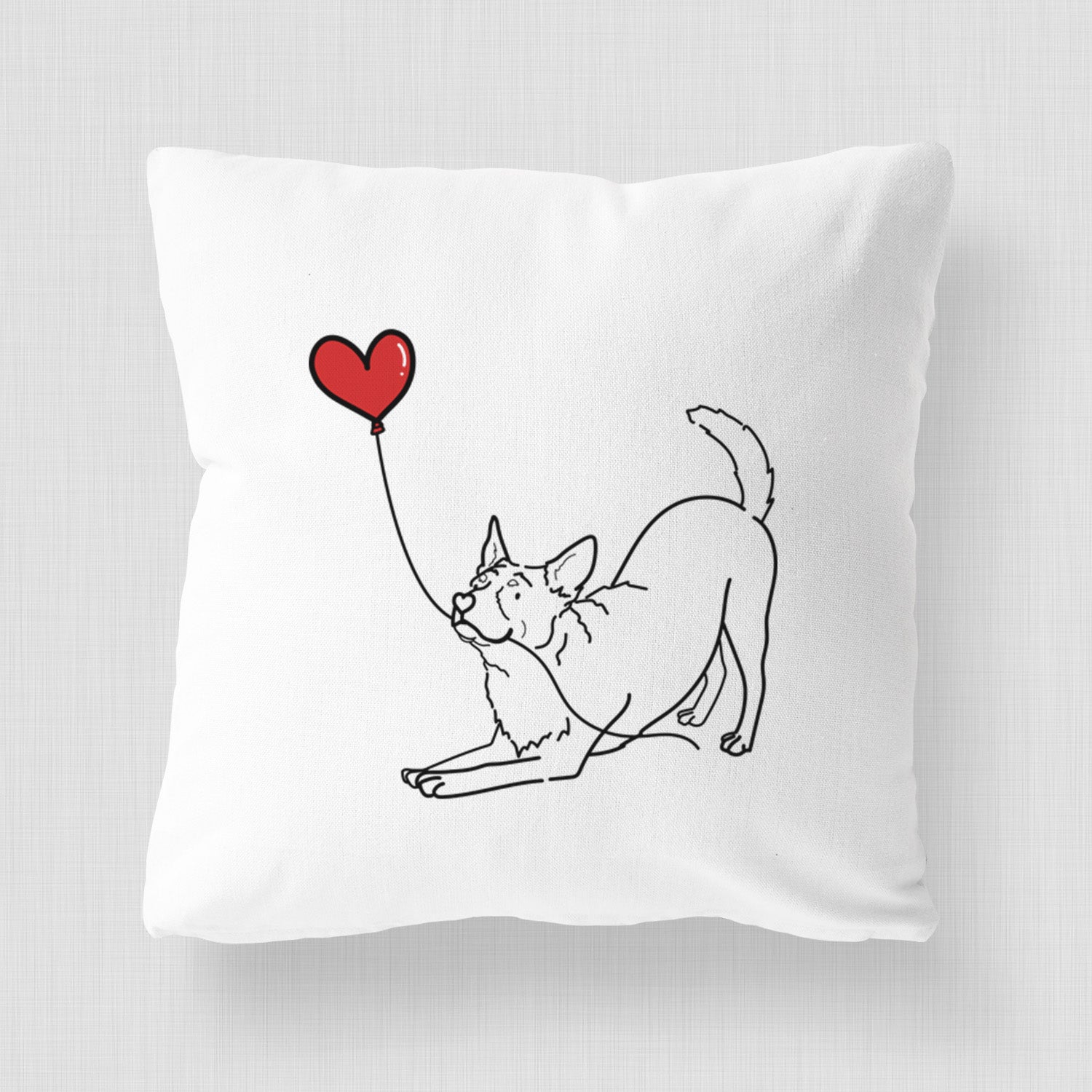 Australian Cattle Dog Heart String - Throw Pillow Cover