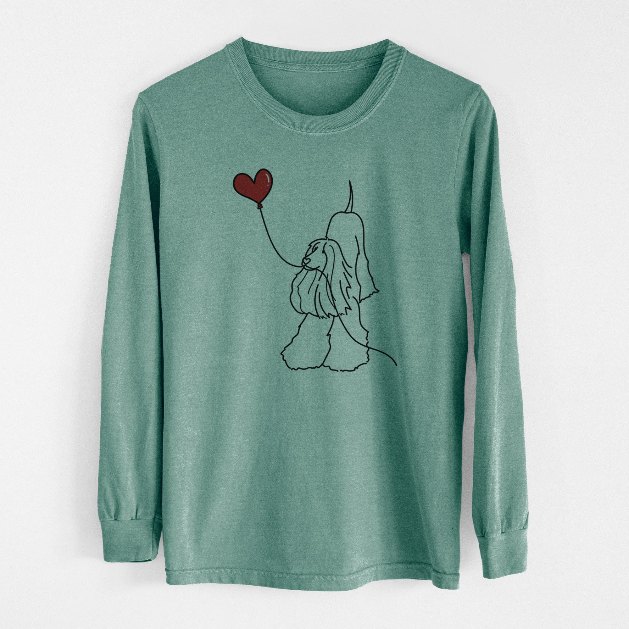 Afghan Hound Heart String - Men's Heavyweight 100% Cotton Long Sleeve