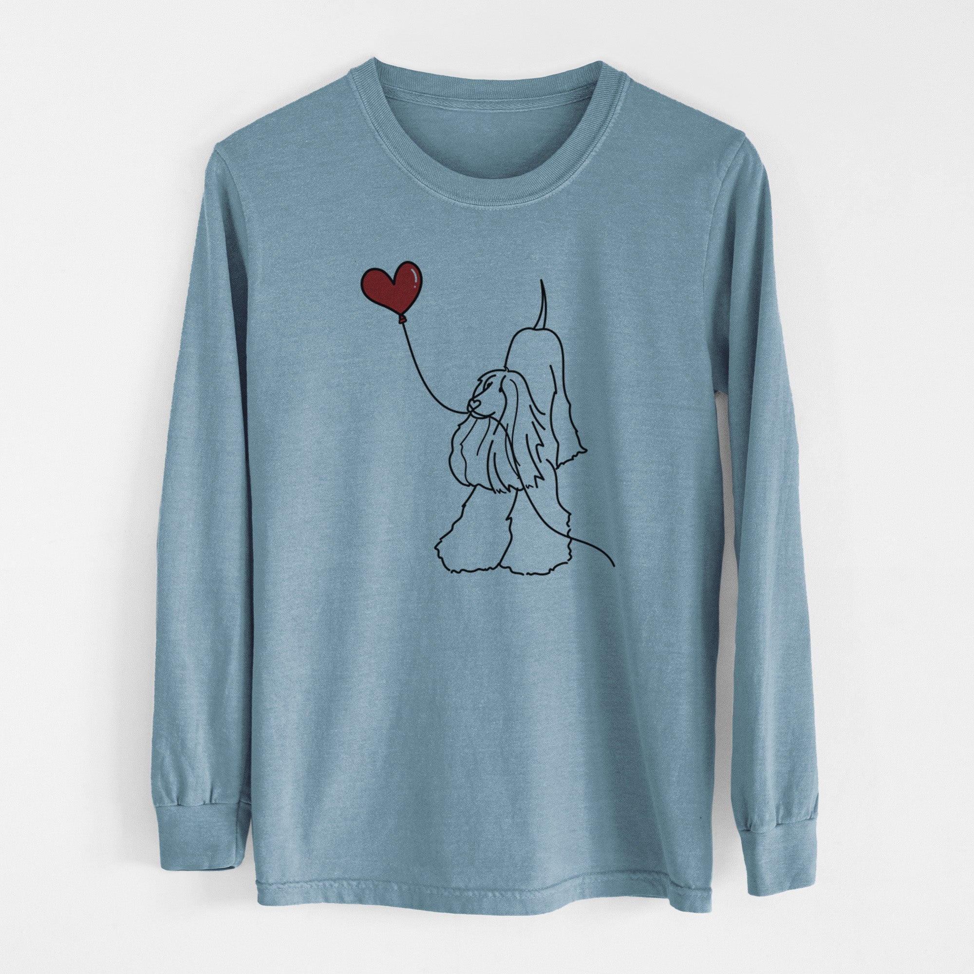 Afghan Hound Heart String - Men's Heavyweight 100% Cotton Long Sleeve