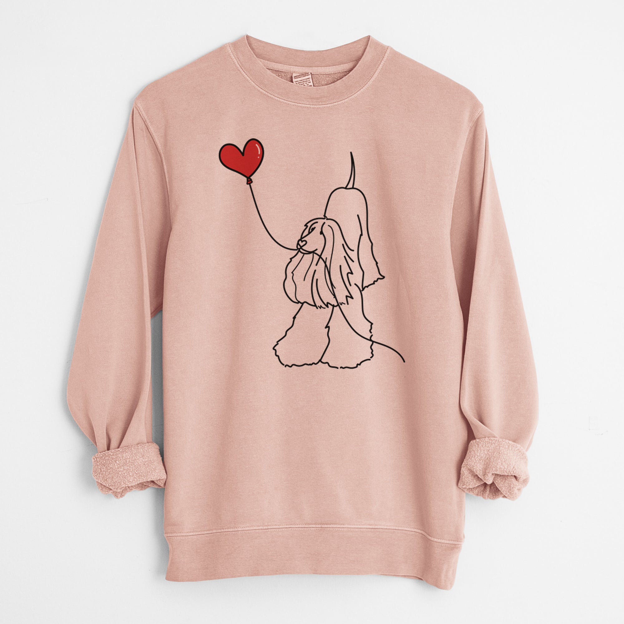 Afghan Hound Heart String - Unisex Pigment Dyed Crew Sweatshirt