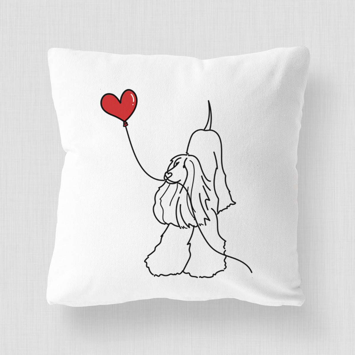 Afghan Hound Heart String - Throw Pillow Cover