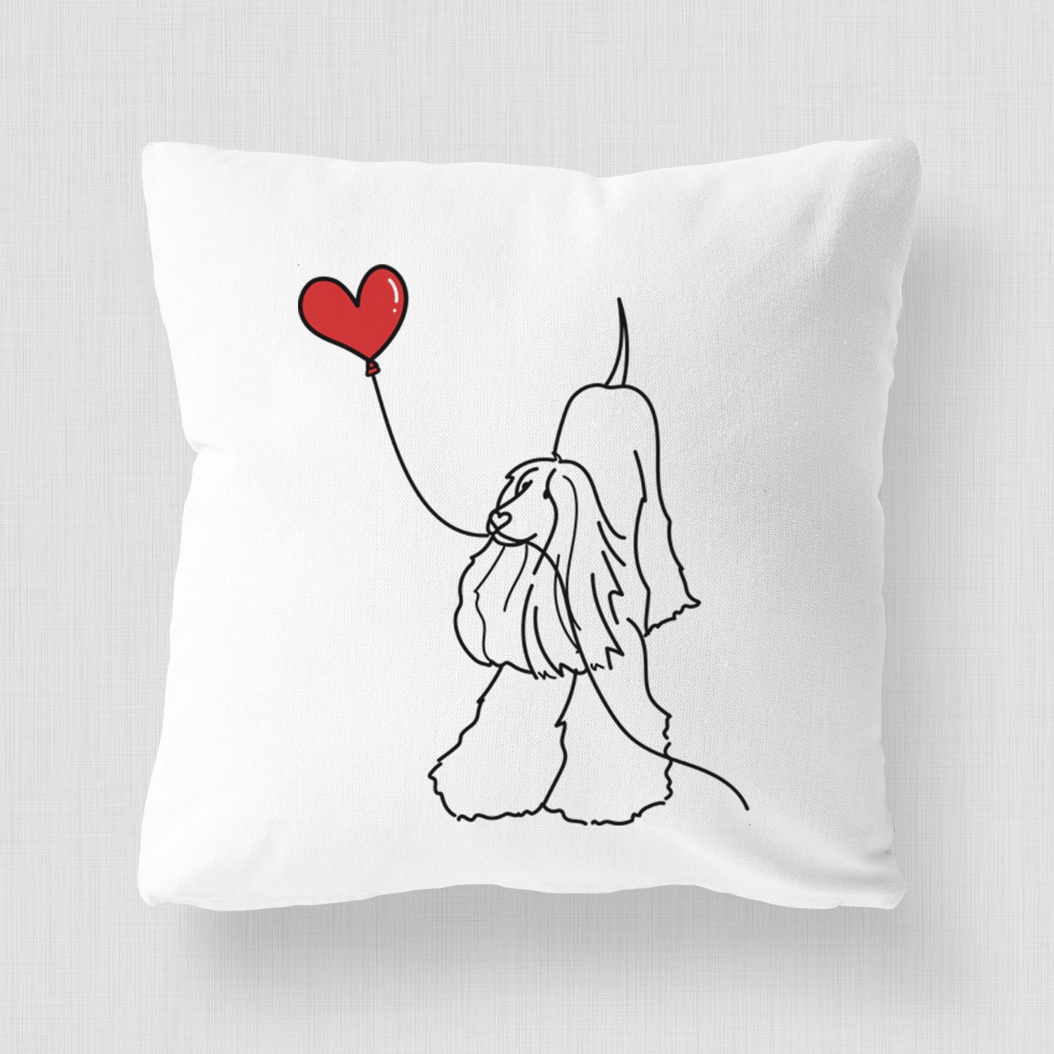 Afghan Hound Heart String - Throw Pillow Cover