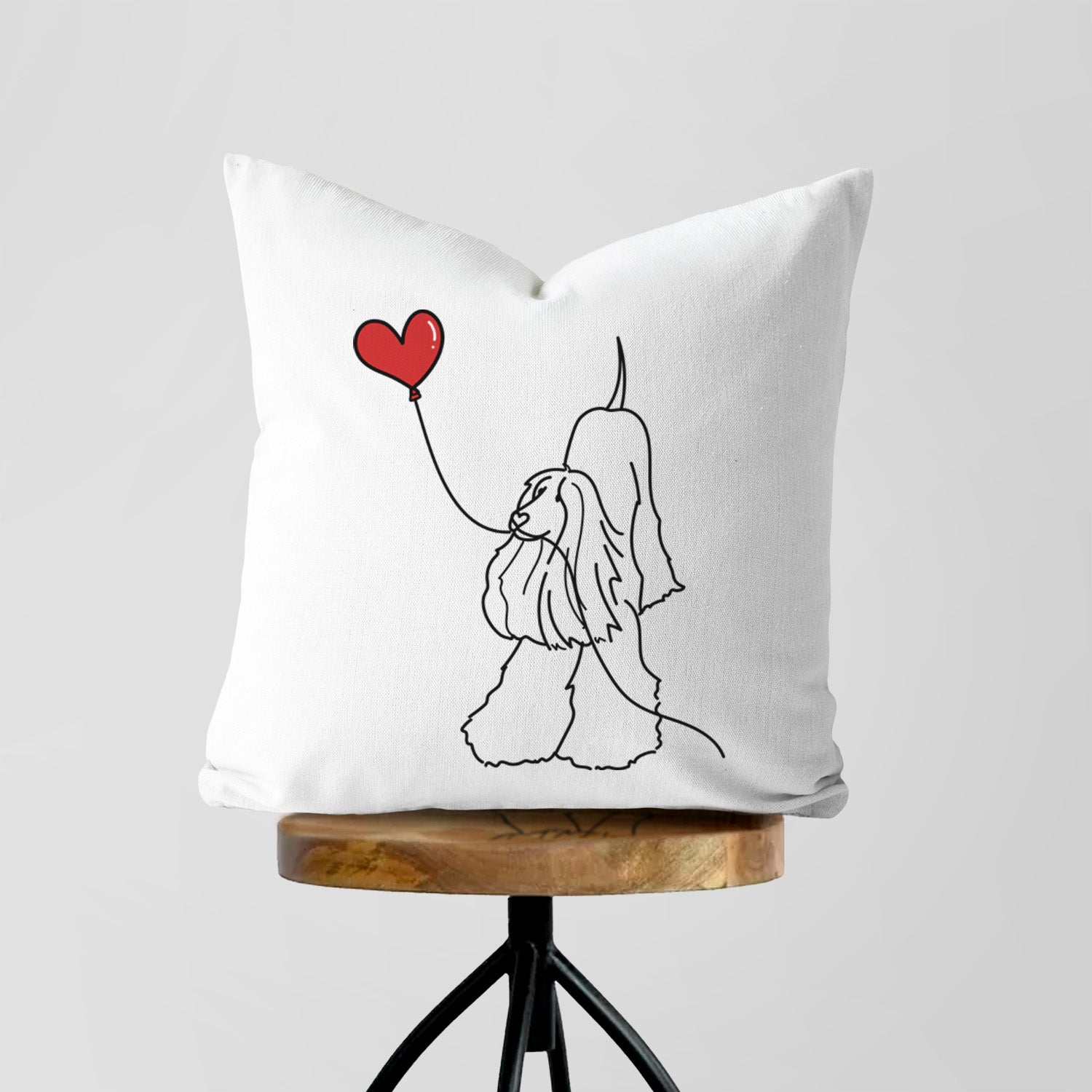 Afghan Hound Heart String - Throw Pillow Cover
