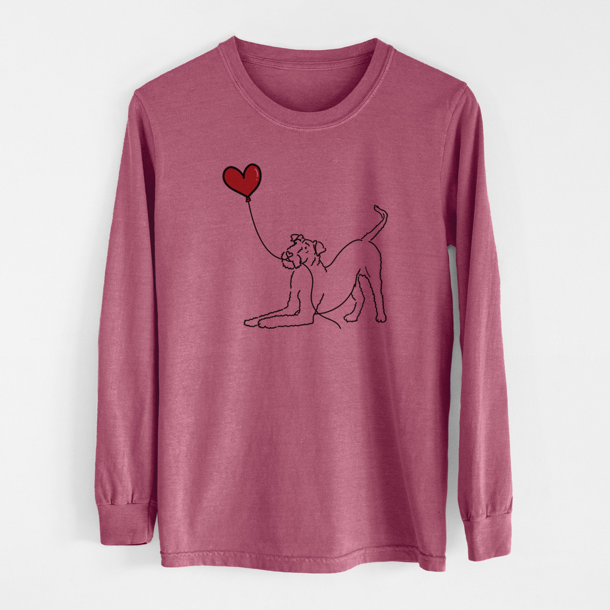 Airedale Terrier Heart String - Men's Heavyweight 100% Cotton Long Sleeve