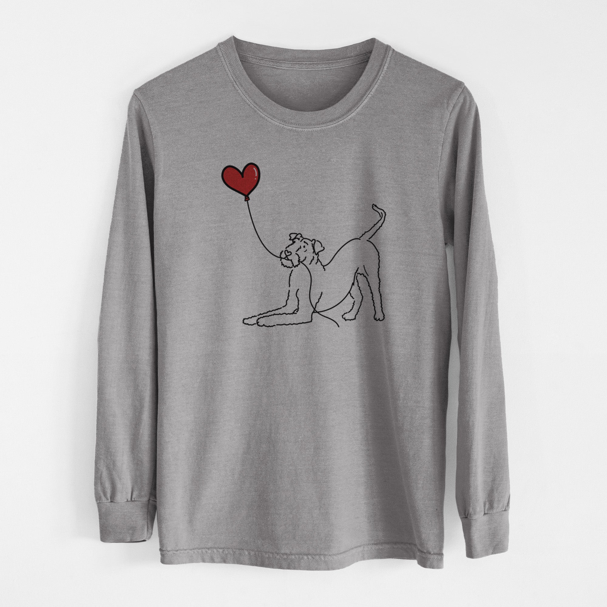 Airedale Terrier Heart String - Men's Heavyweight 100% Cotton Long Sleeve