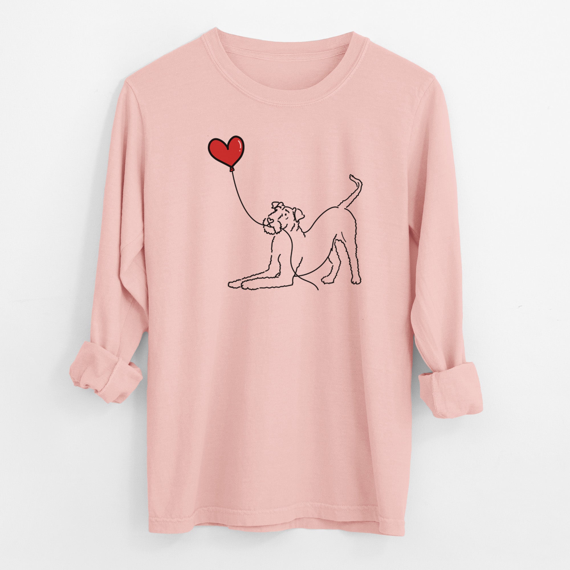 Airedale Terrier Heart String - Men's Heavyweight 100% Cotton Long Sleeve