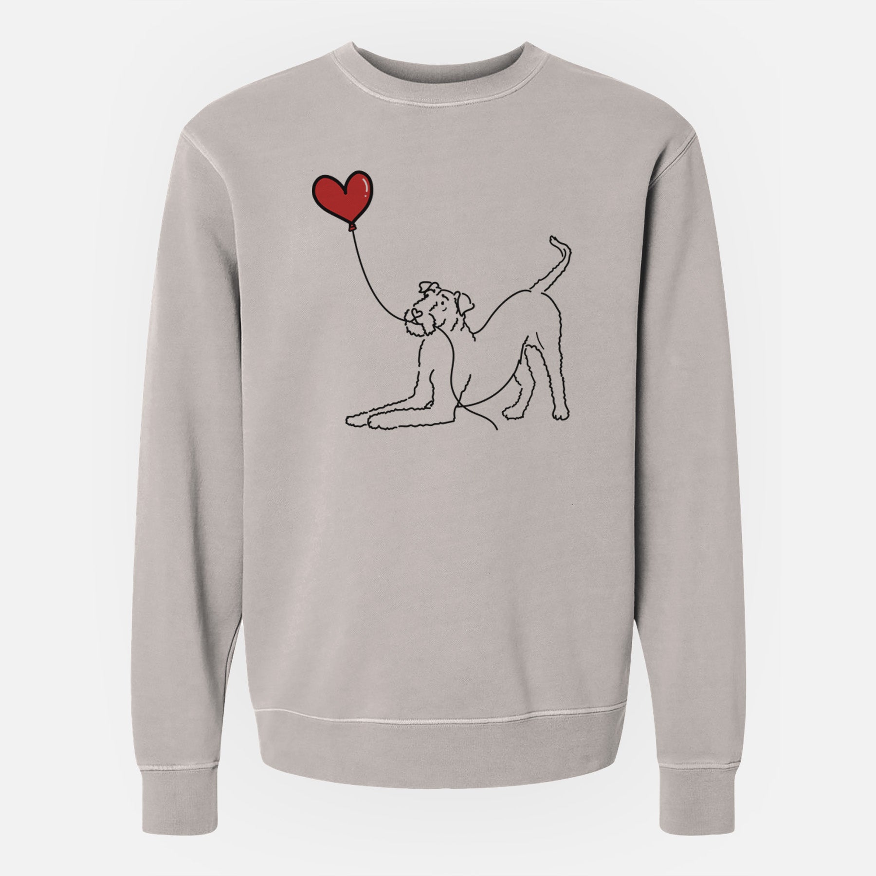 Airedale Terrier Heart String - Unisex Pigment Dyed Crew Sweatshirt