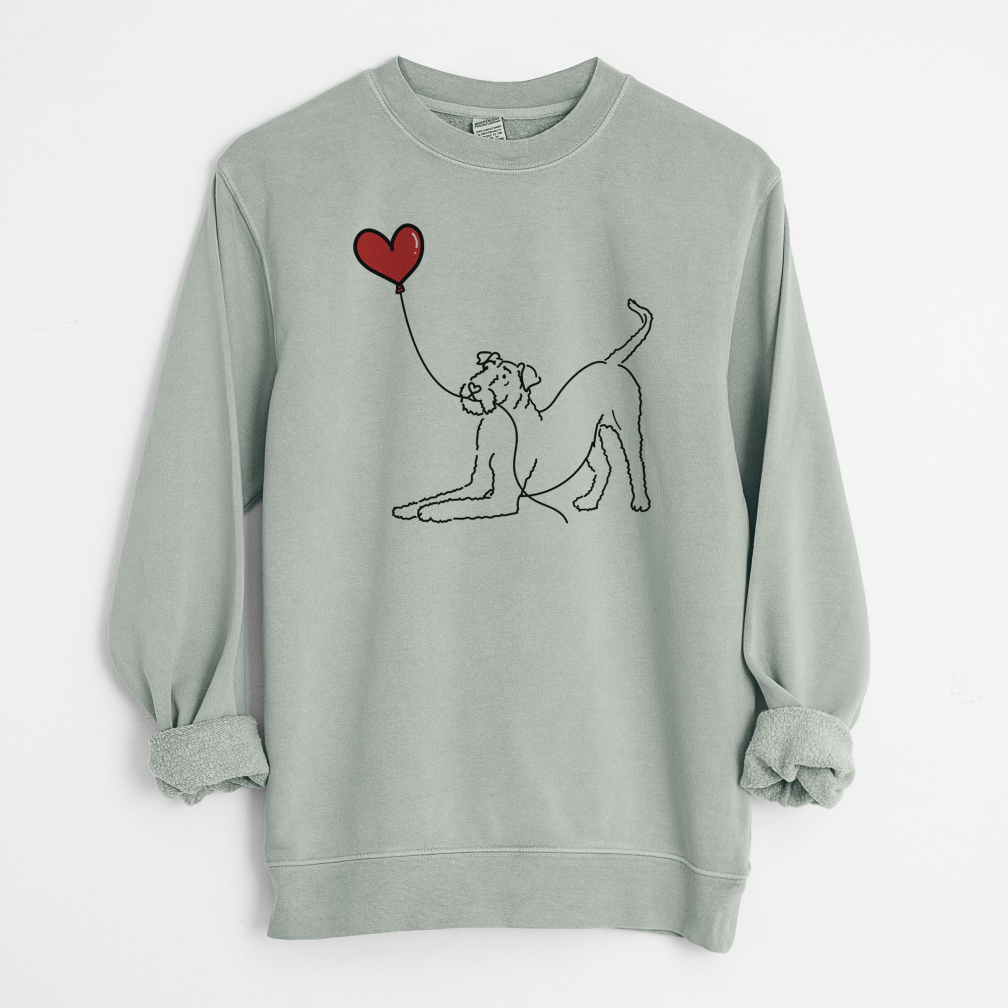 Airedale Terrier Heart String - Unisex Pigment Dyed Crew Sweatshirt