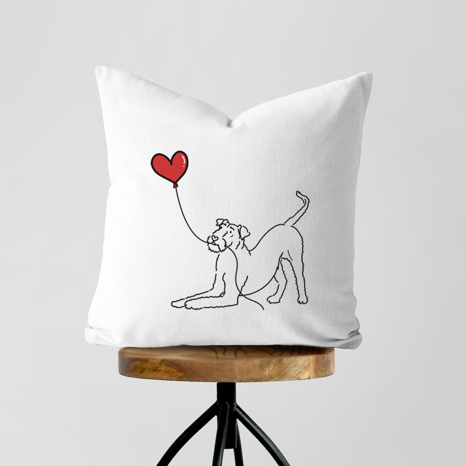Airedale Terrier Heart String - Throw Pillow Cover