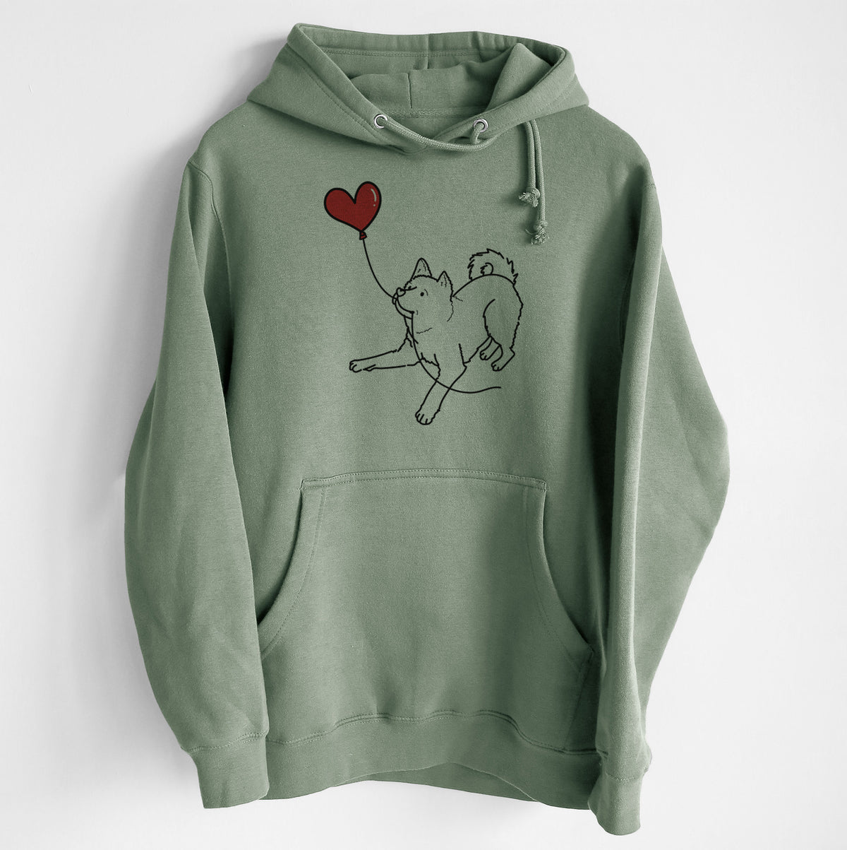 Akita Heart String - Heavyweight Fleece Hoodie