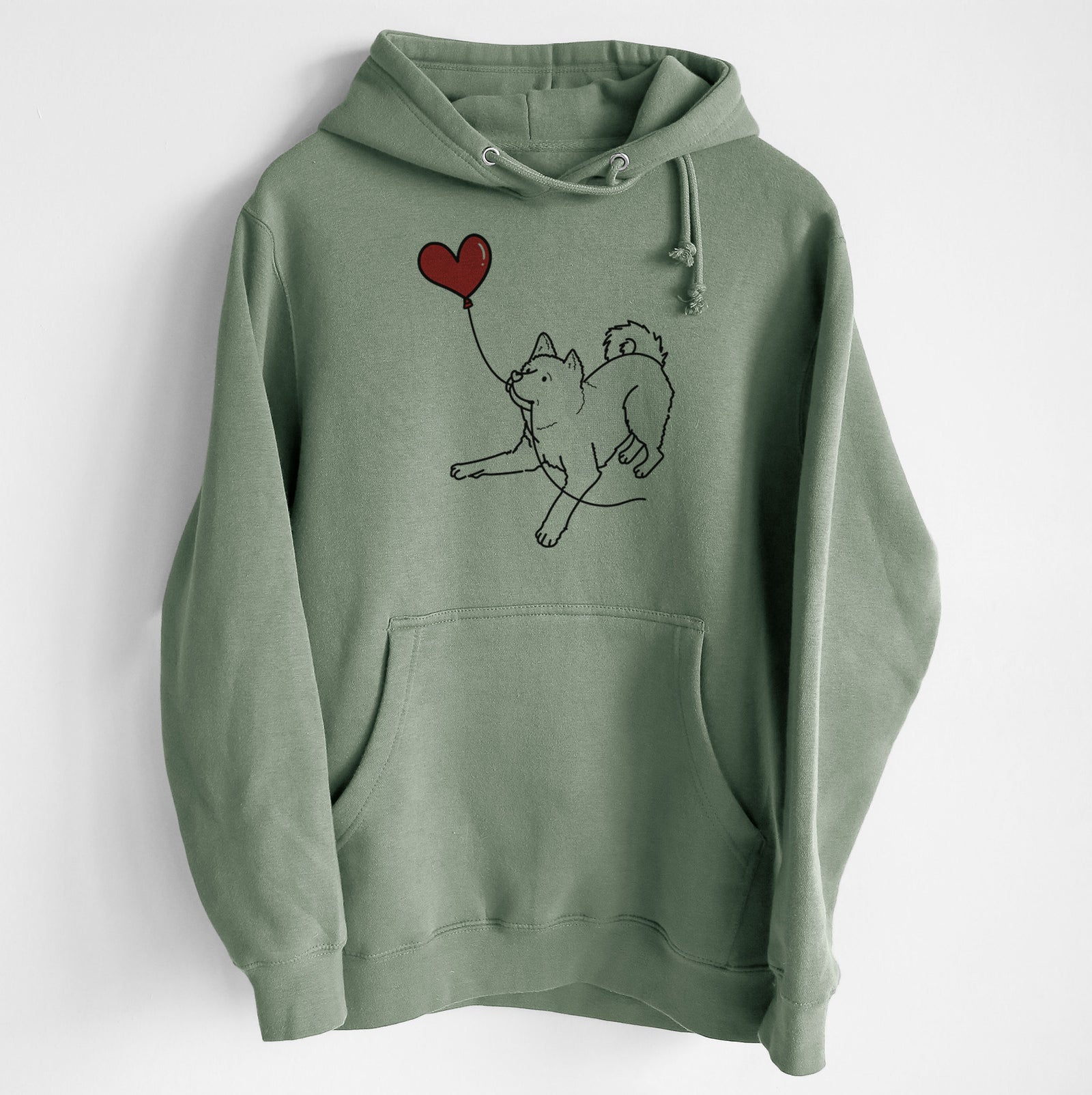 Akita Heart String - Heavyweight Fleece Hoodie