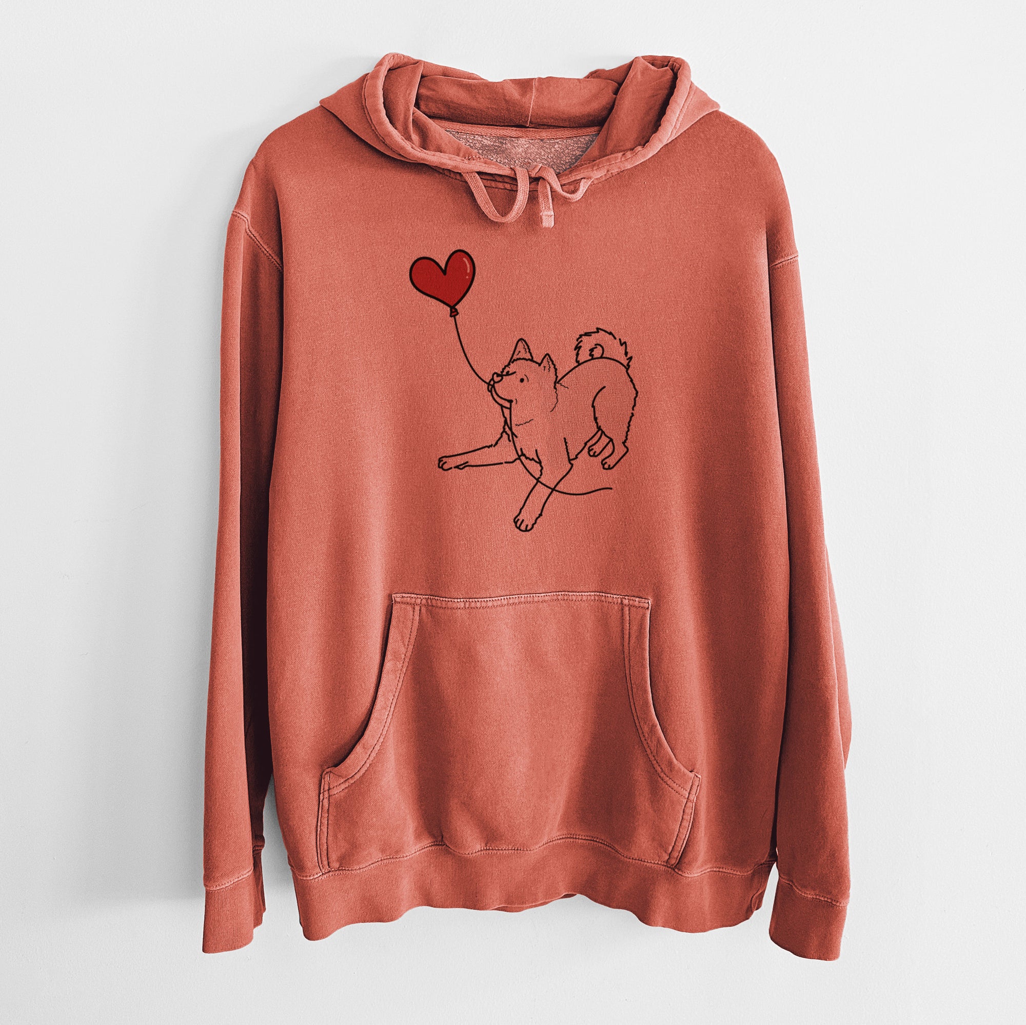 Akita Heart String - Unisex Pigment Dyed Hoodie