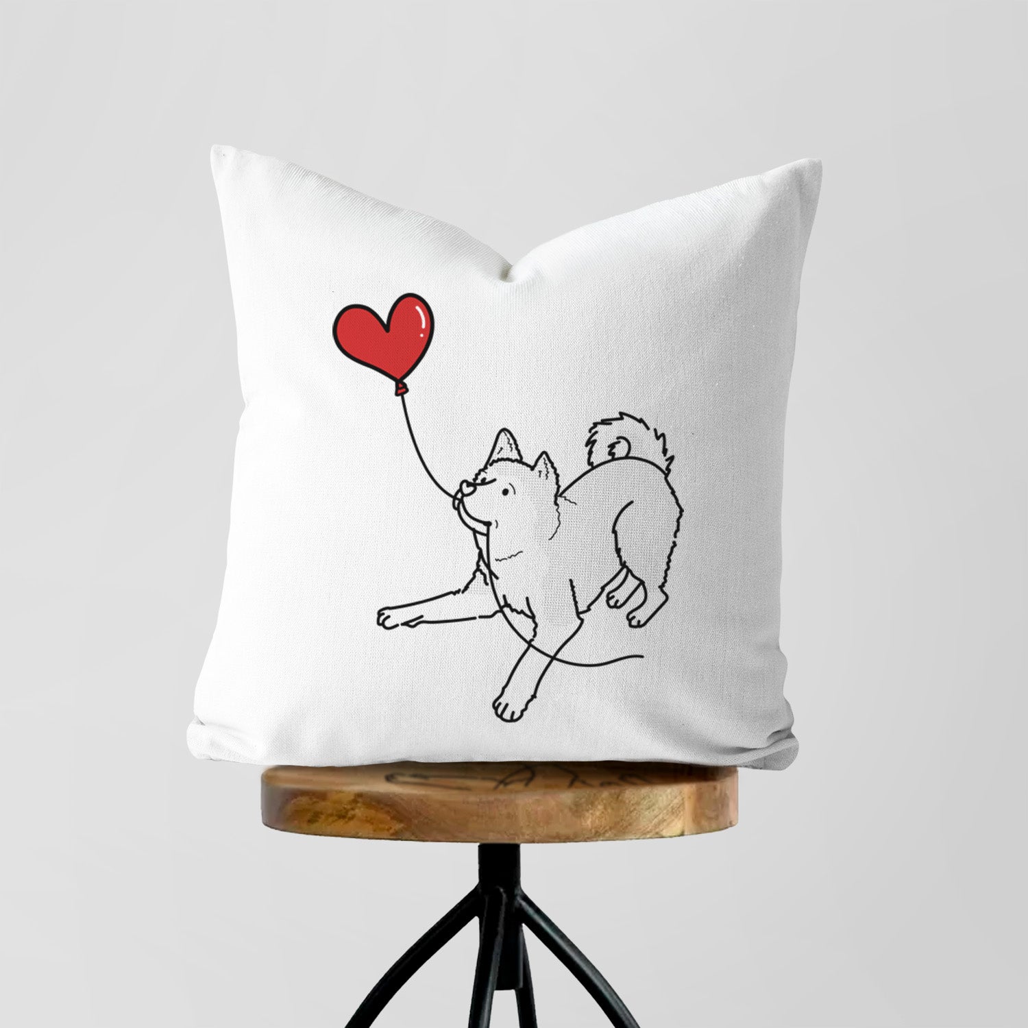 Akita Heart String - Throw Pillow Cover