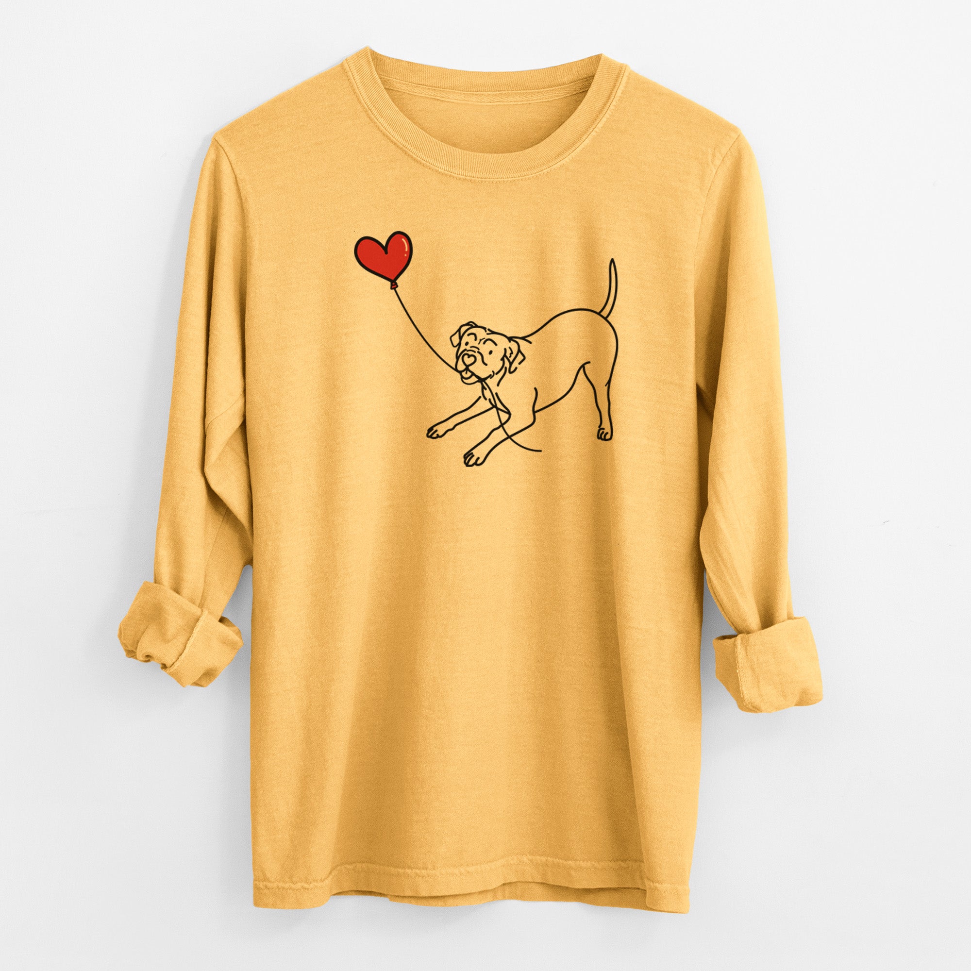 American Bulldog Heart String - Men's Heavyweight 100% Cotton Long Sleeve