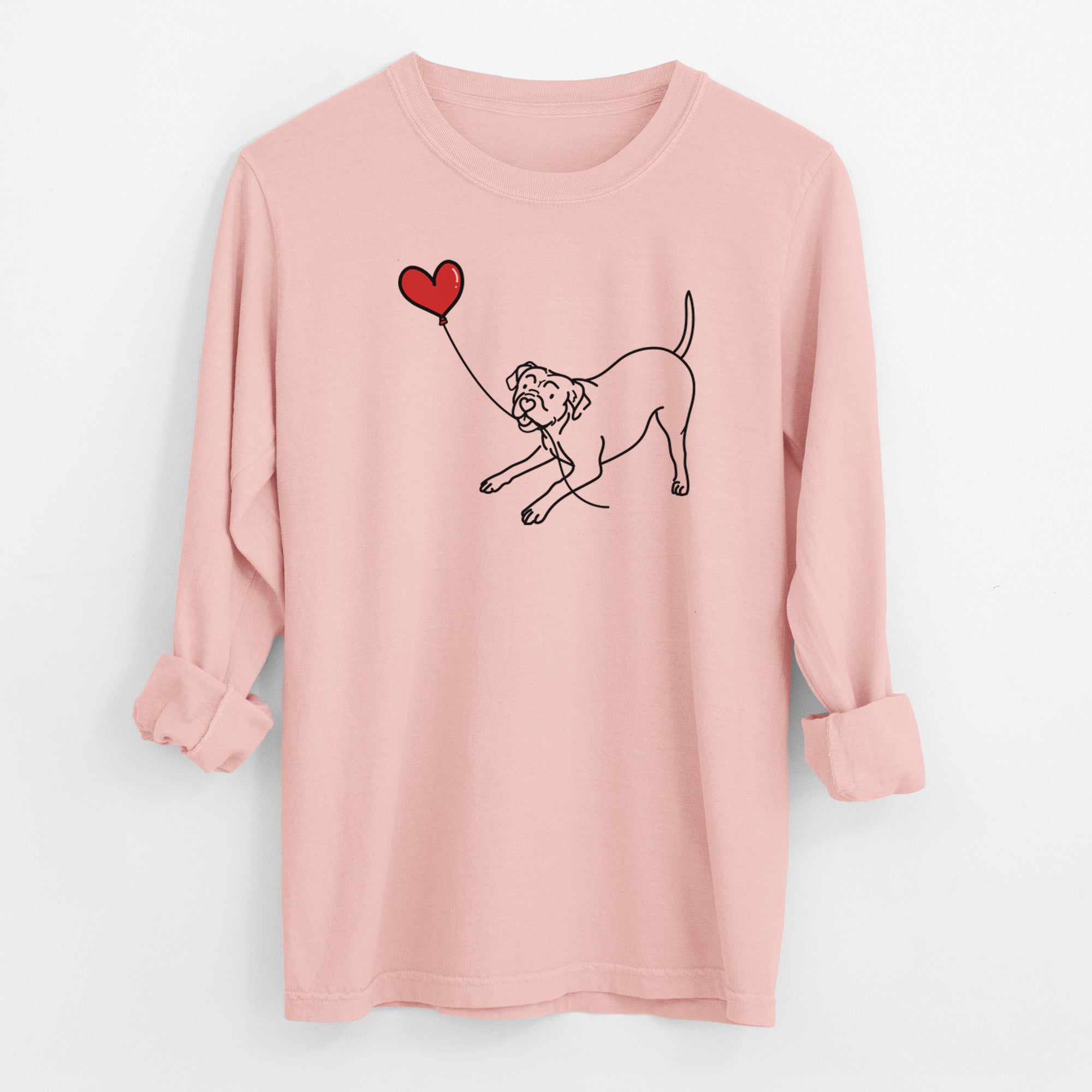 American Bulldog Heart String - Men's Heavyweight 100% Cotton Long Sleeve