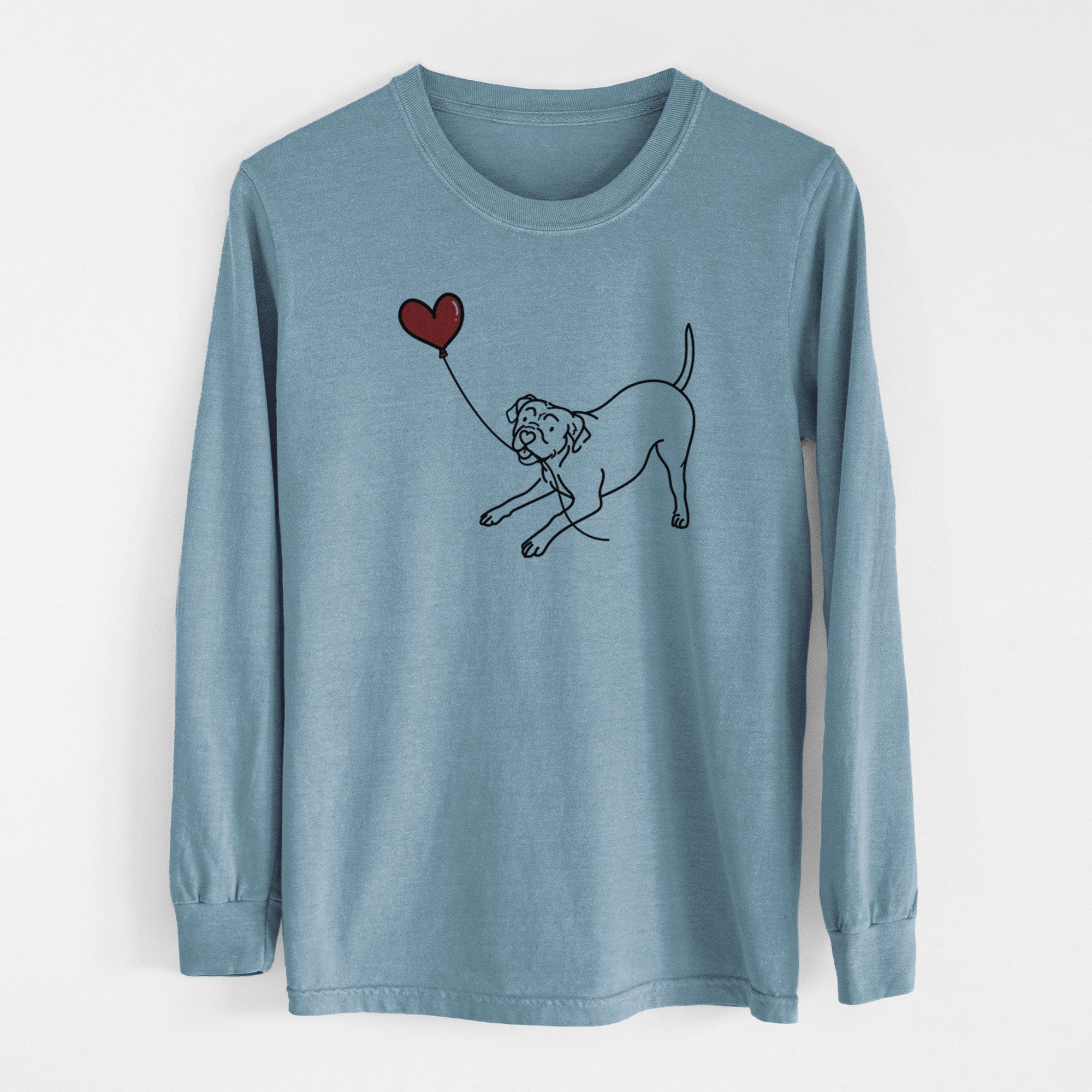 American Bulldog Heart String - Men's Heavyweight 100% Cotton Long Sleeve