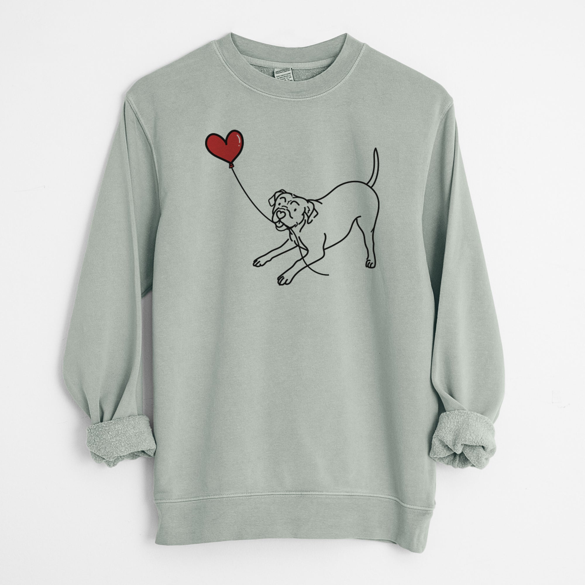 American Bulldog Heart String - Unisex Pigment Dyed Crew Sweatshirt