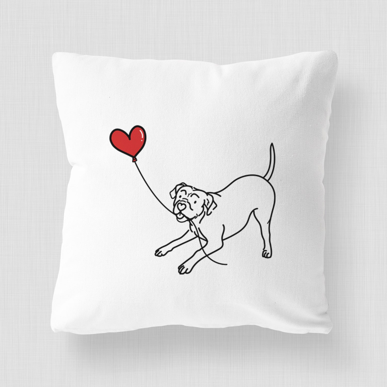American Bulldog Heart String - Throw Pillow Cover