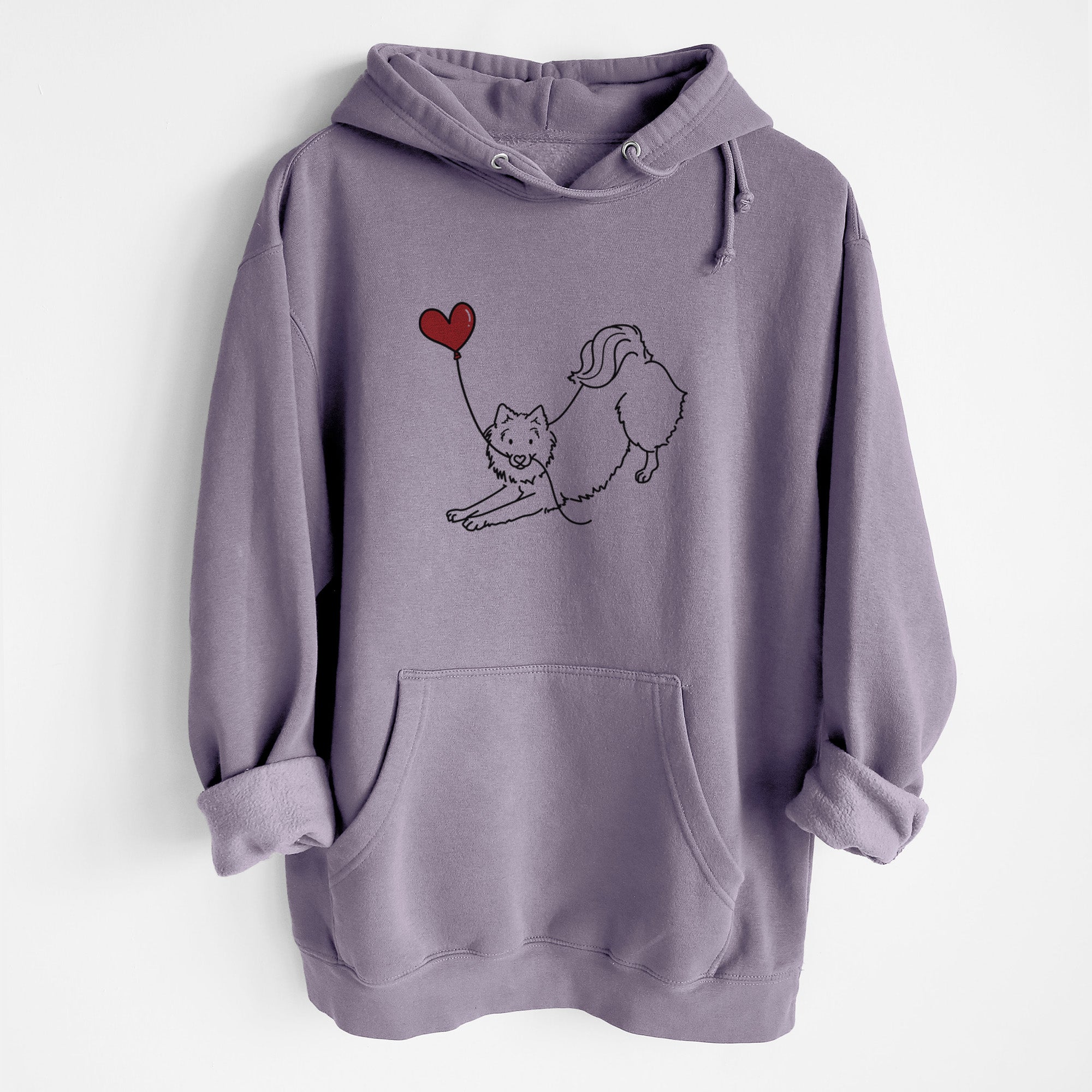 American Eskimo Heart String - Heavyweight Fleece Hoodie