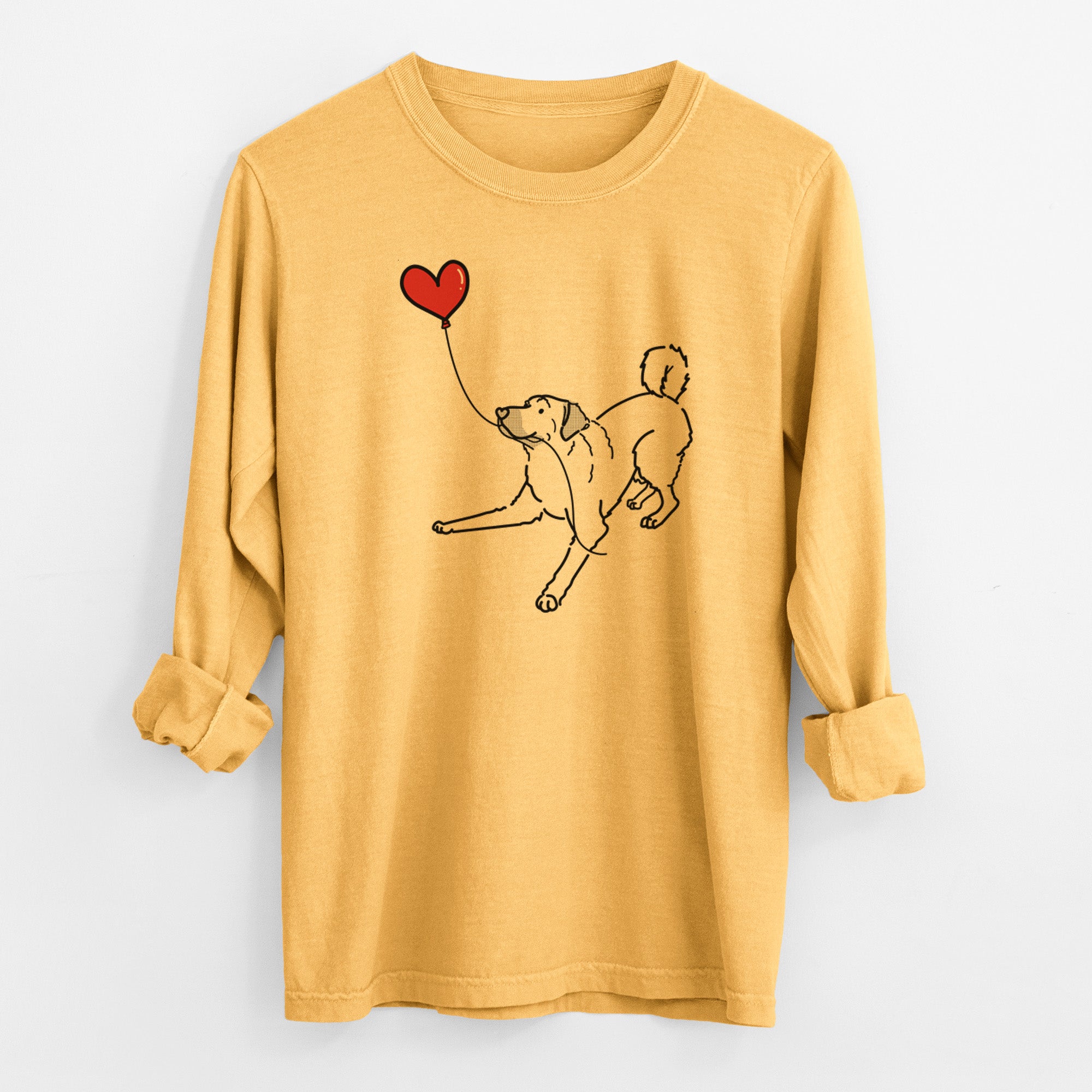Anatolian Shepherd Heart String - Men's Heavyweight 100% Cotton Long Sleeve