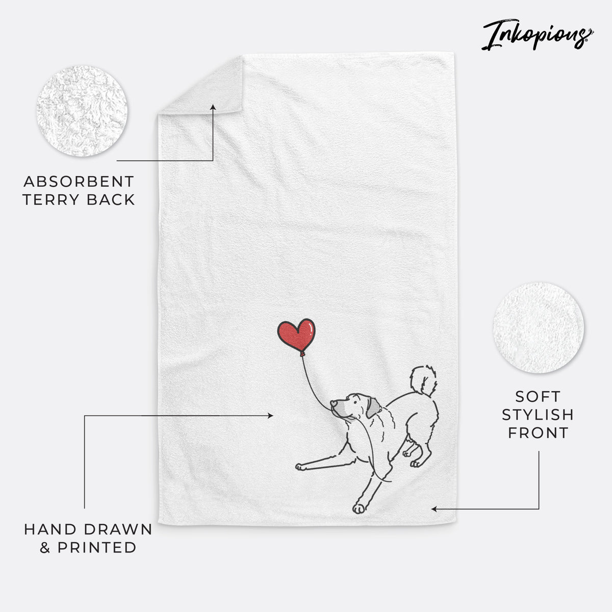 Anatolian Shepherd Heart String -  Decorative Hand Towel