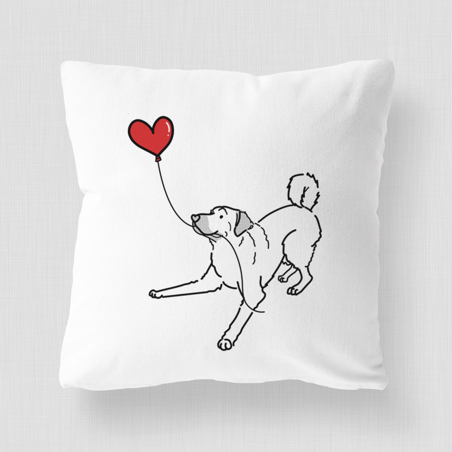 Anatolian Shepherd Heart String - Throw Pillow Cover