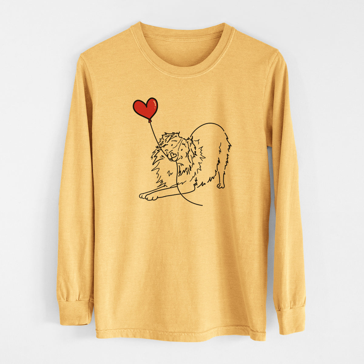 Australian Shepherd Heart String - Men&#39;s Heavyweight 100% Cotton Long Sleeve