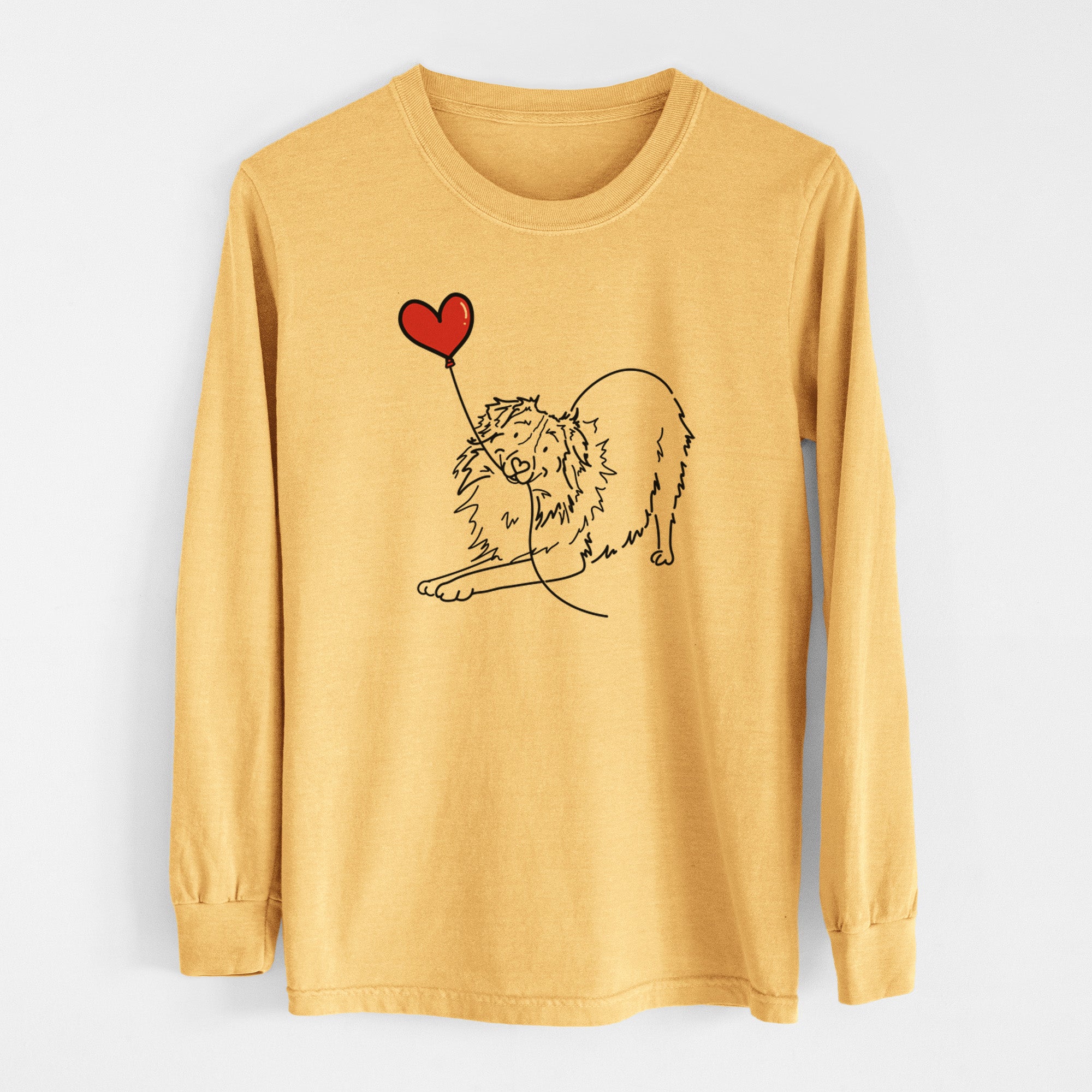 Australian Shepherd Heart String - Men's Heavyweight 100% Cotton Long Sleeve