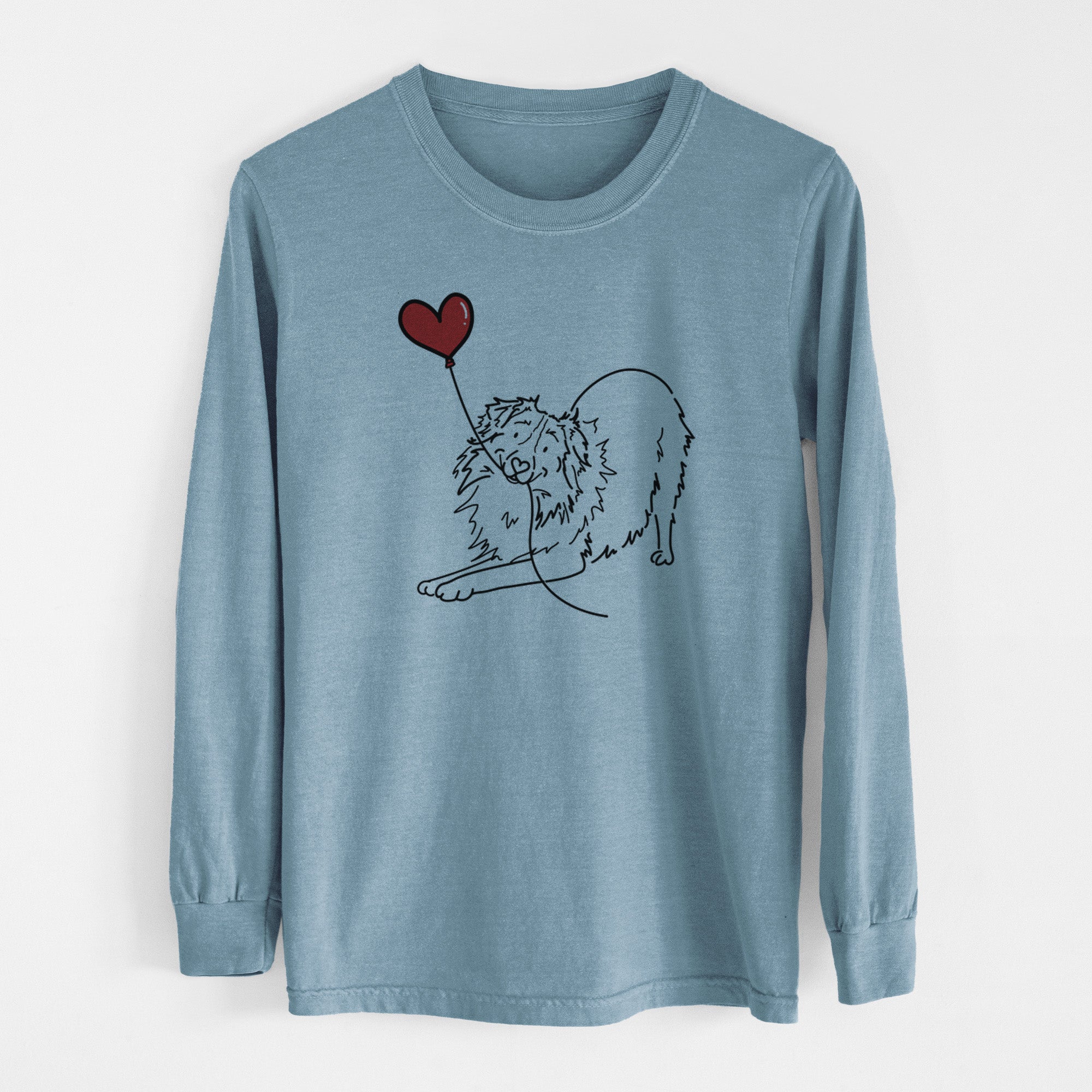 Australian Shepherd Heart String - Men's Heavyweight 100% Cotton Long Sleeve