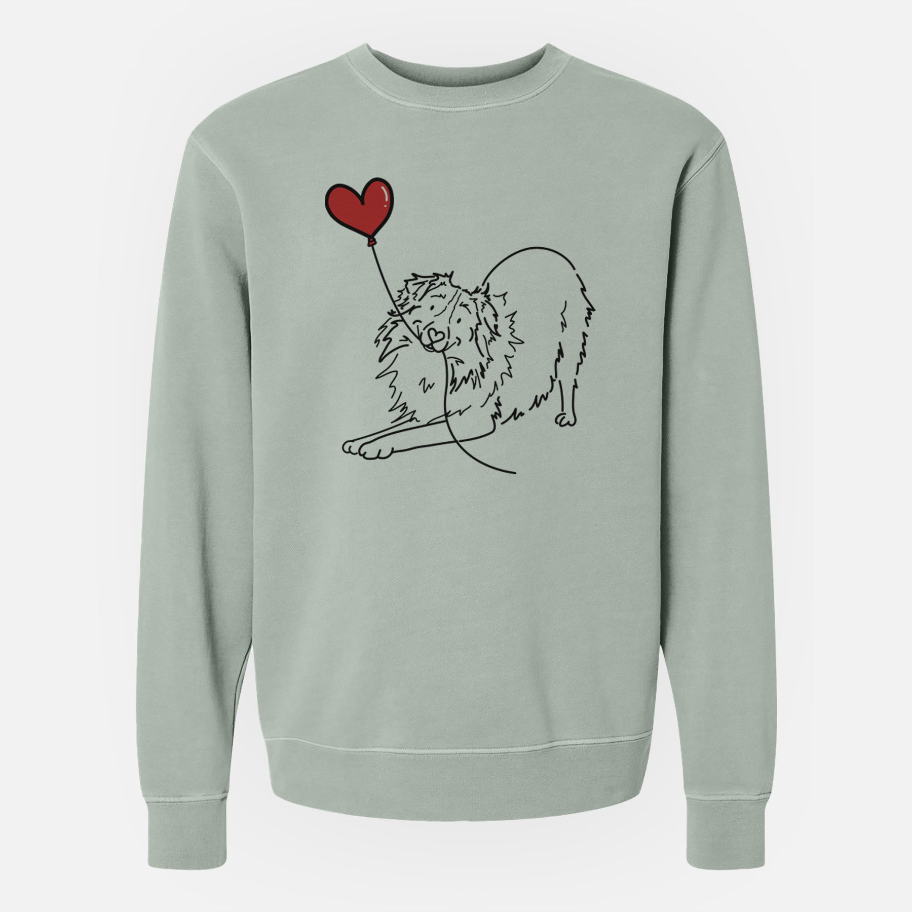 Australian Shepherd Heart String - Unisex Pigment Dyed Crew Sweatshirt