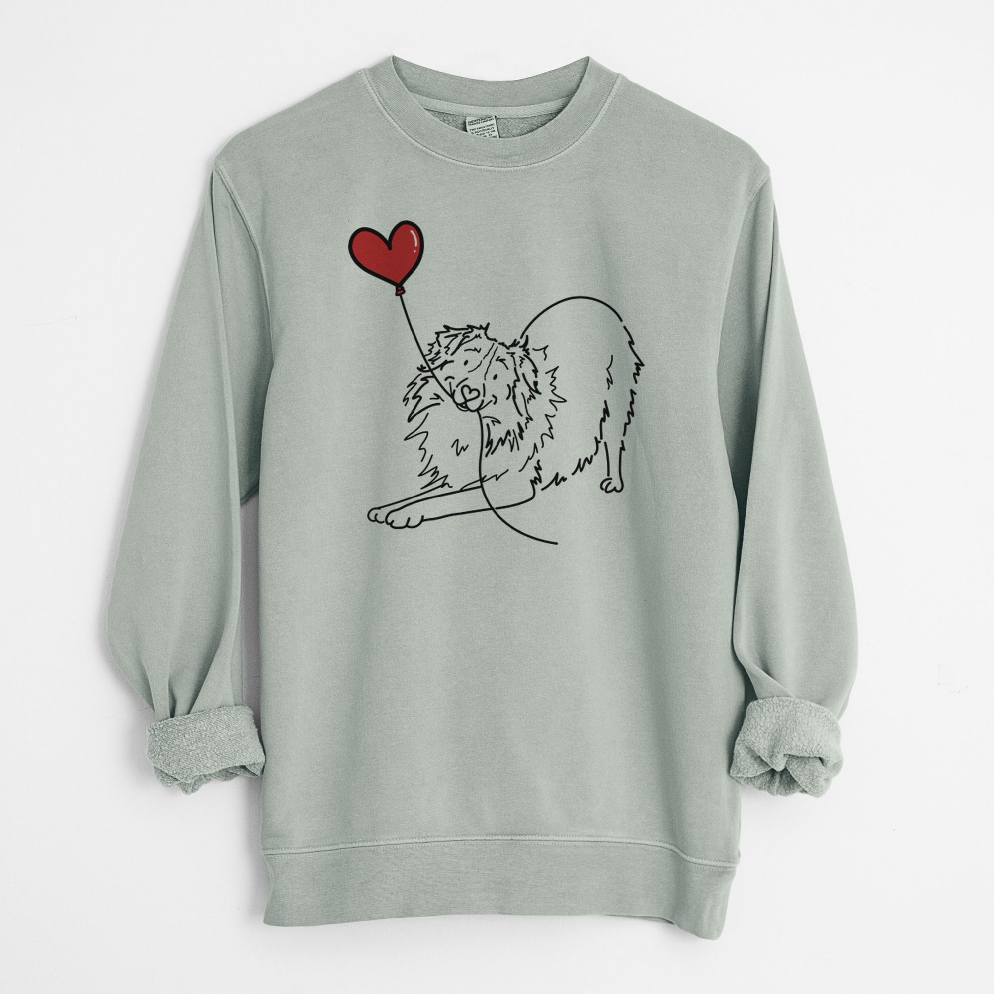 Australian Shepherd Heart String - Unisex Pigment Dyed Crew Sweatshirt