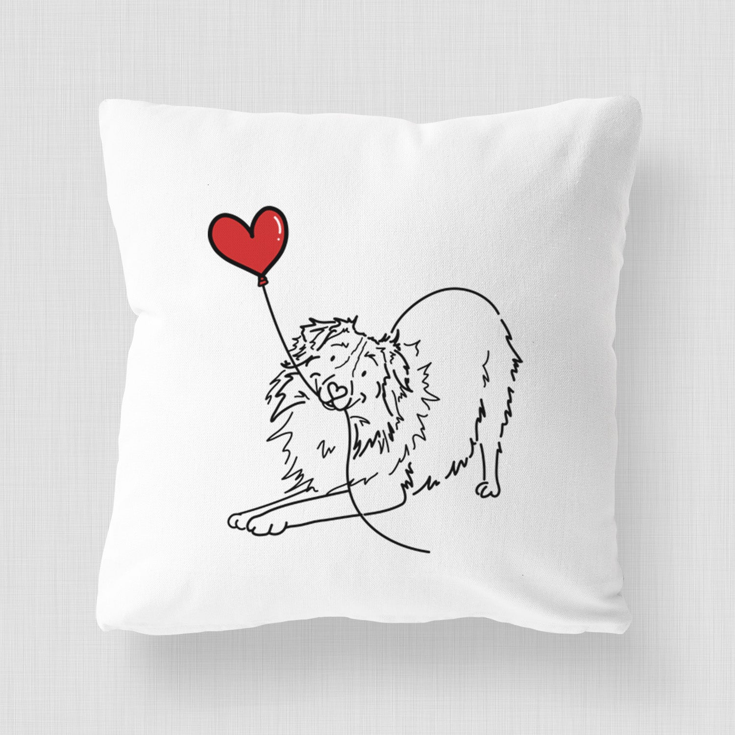 Australian Shepherd Heart String - Throw Pillow Cover