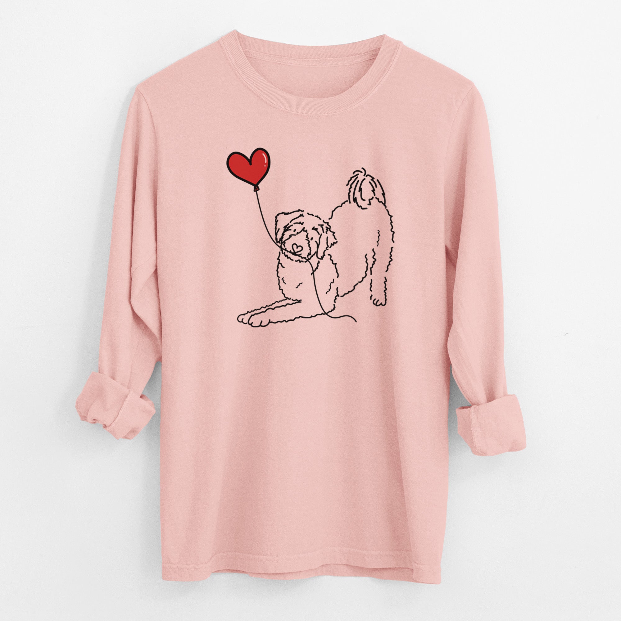 Aussiedoodle Heart String - Men's Heavyweight 100% Cotton Long Sleeve