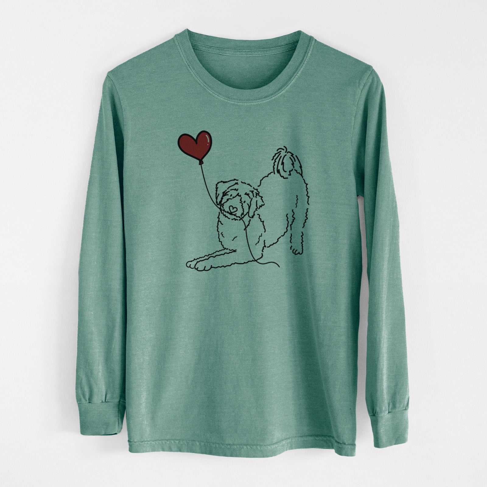 Aussiedoodle Heart String - Men's Heavyweight 100% Cotton Long Sleeve