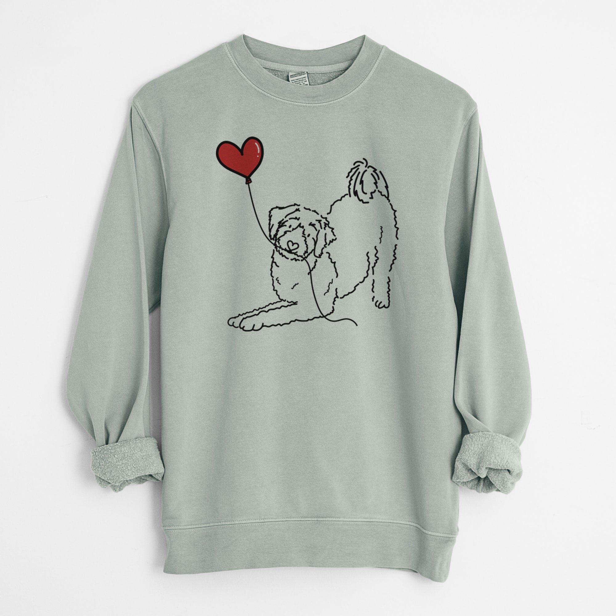 Aussiedoodle Heart String - Unisex Pigment Dyed Crew Sweatshirt