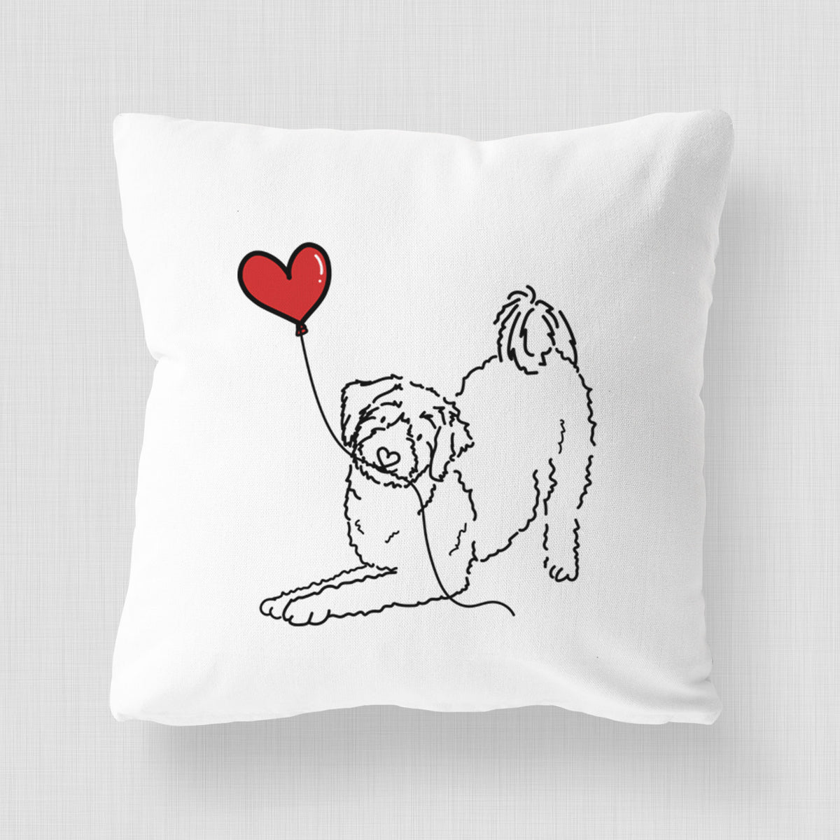 Aussiedoodle Heart String - Throw Pillow Cover