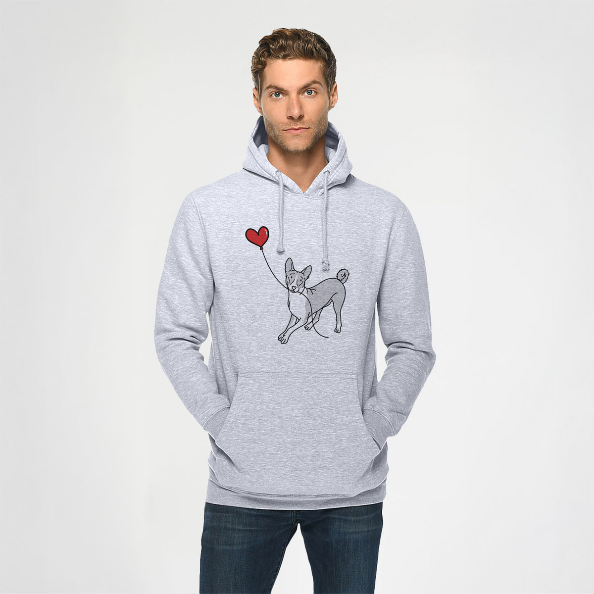 Basenji Heart String - Heavyweight Fleece Hoodie