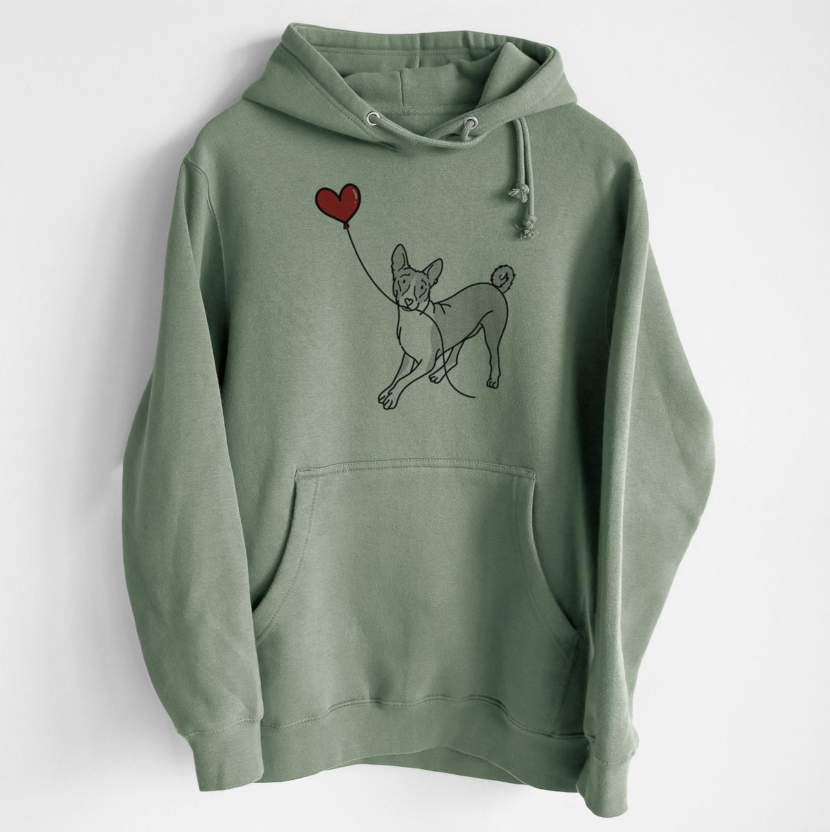 Basenji Heart String - Heavyweight Fleece Hoodie