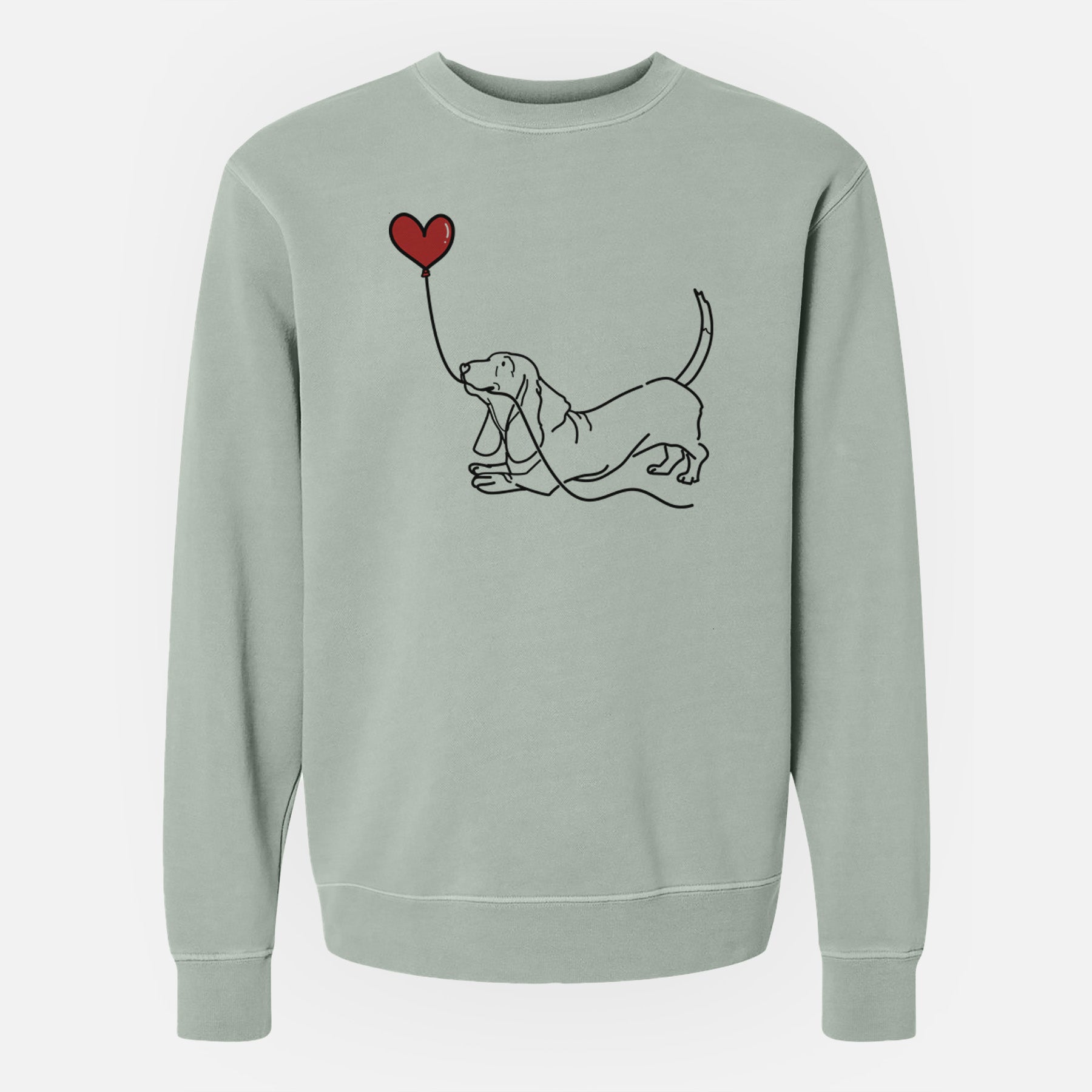 Basset Hound Heart String - Unisex Pigment Dyed Crew Sweatshirt