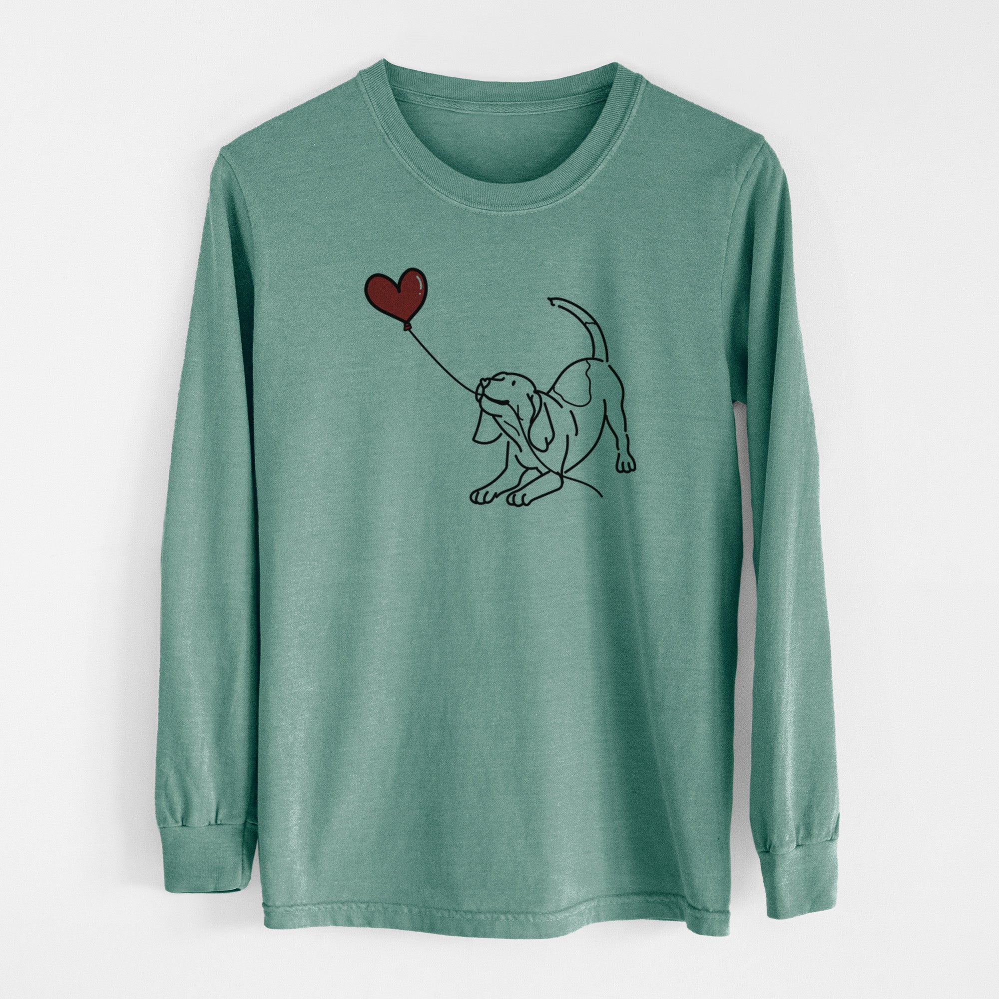 Beagle Heart String - Men's Heavyweight 100% Cotton Long Sleeve