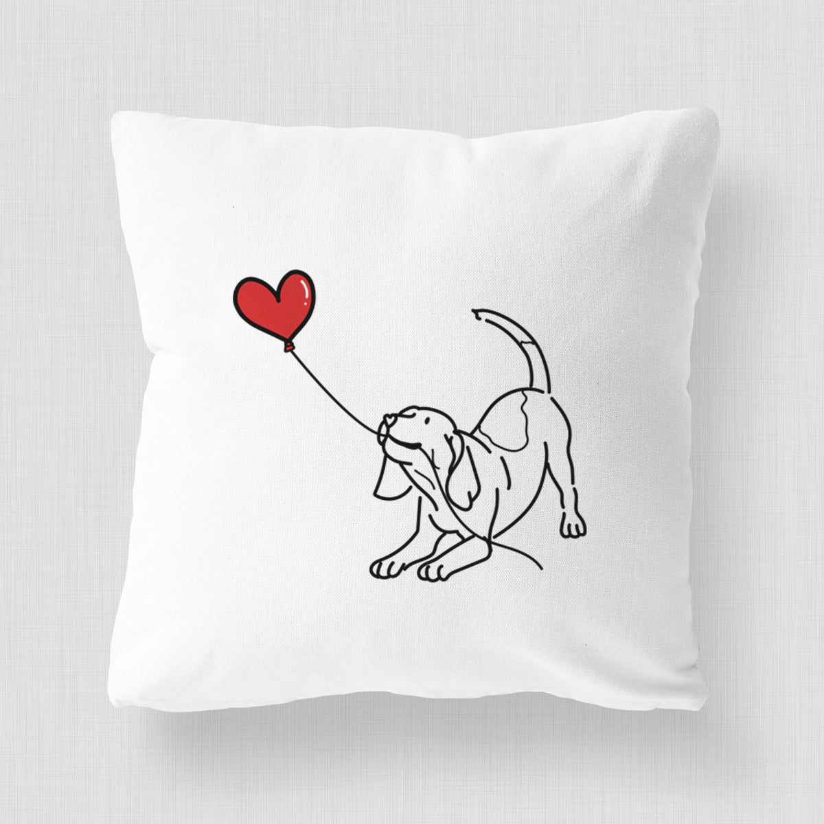 Beagle Heart String - Throw Pillow Cover
