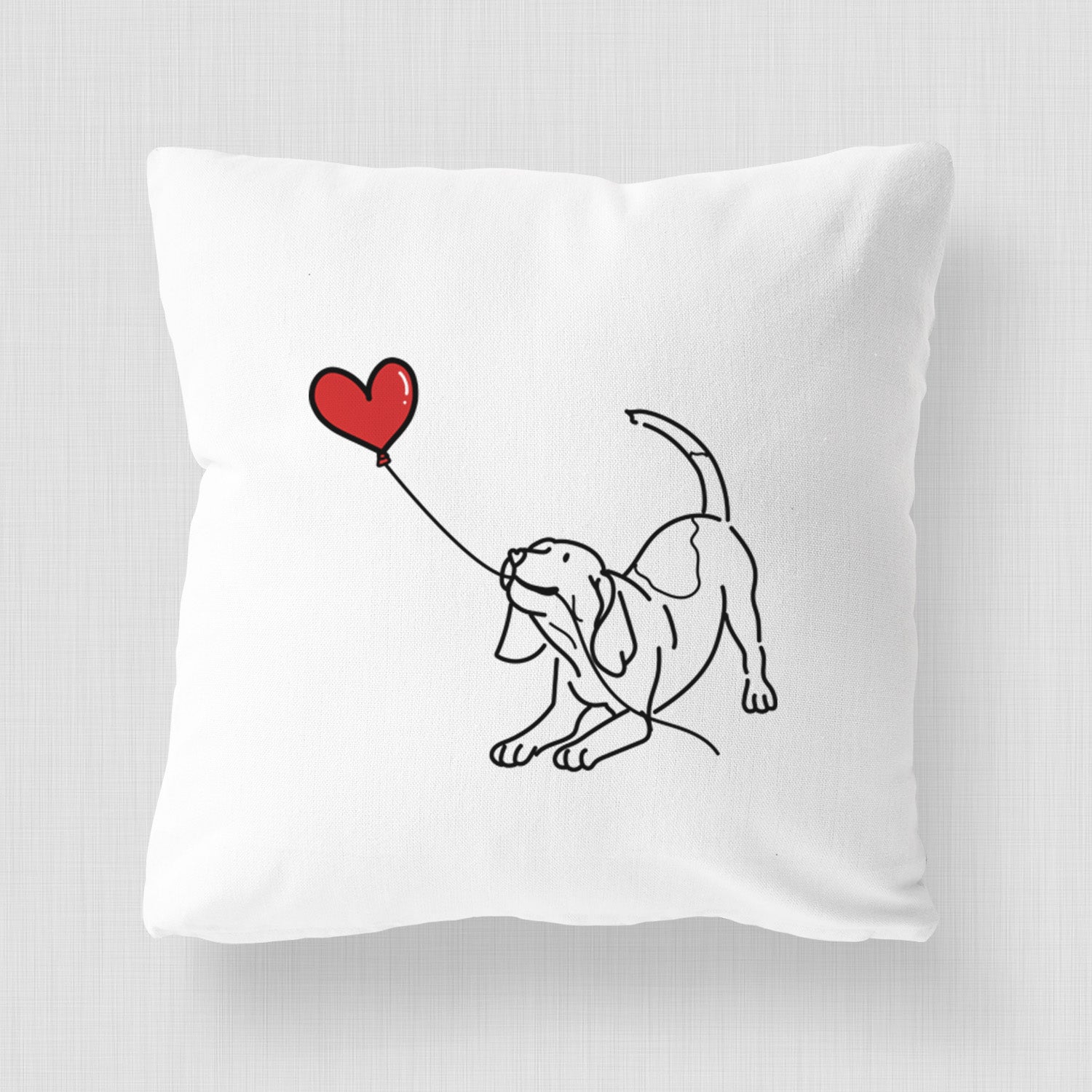 Beagle Heart String - Throw Pillow Cover