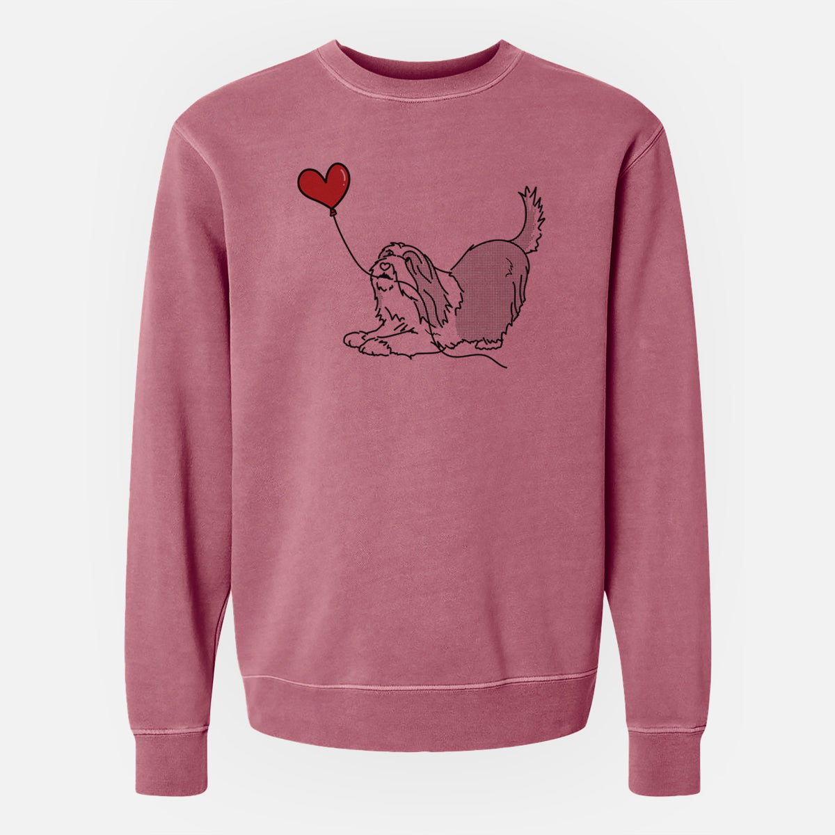 Bearded Collie Heart String - Unisex Pigment Dyed Crew Sweatshirt