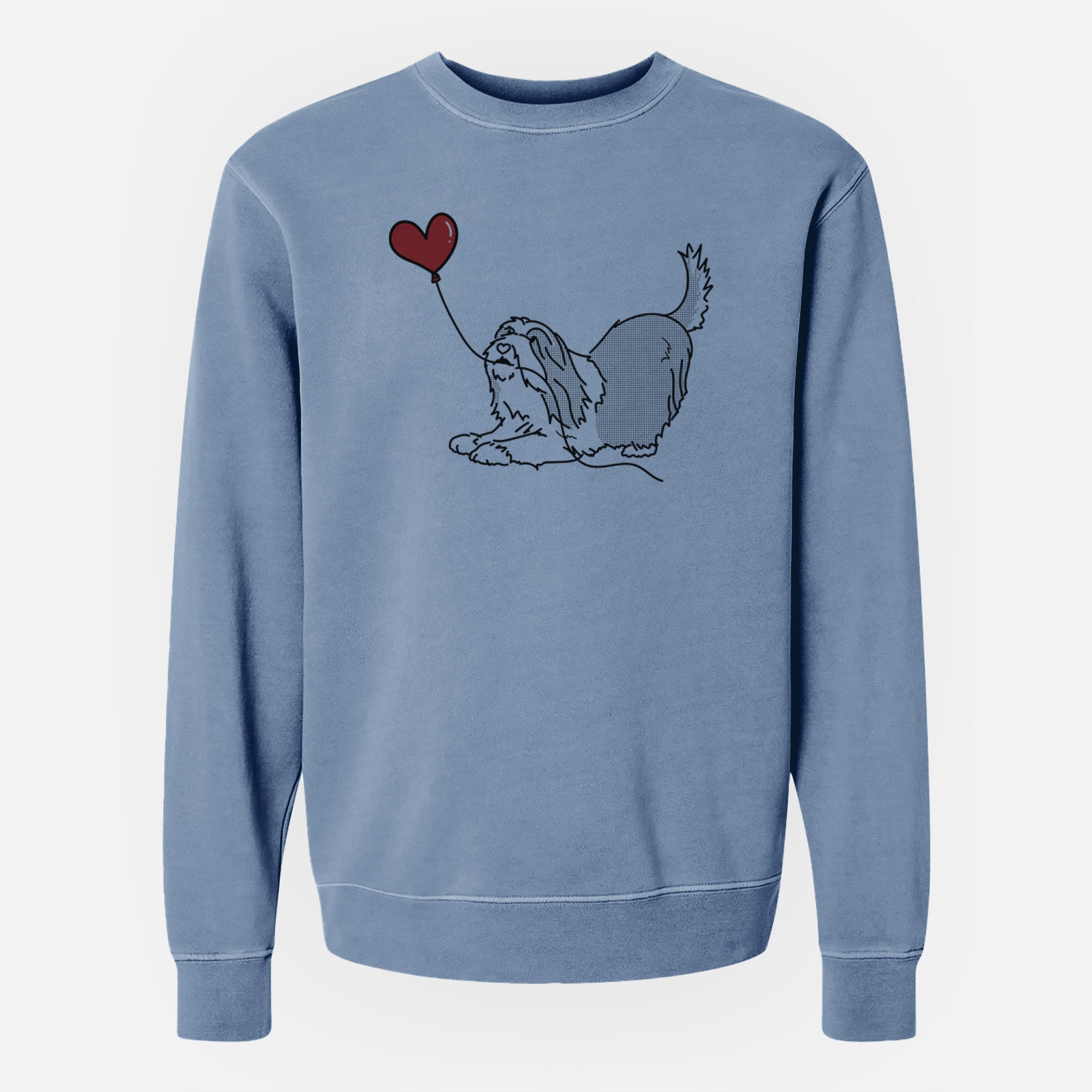 Bearded Collie Heart String - Unisex Pigment Dyed Crew Sweatshirt